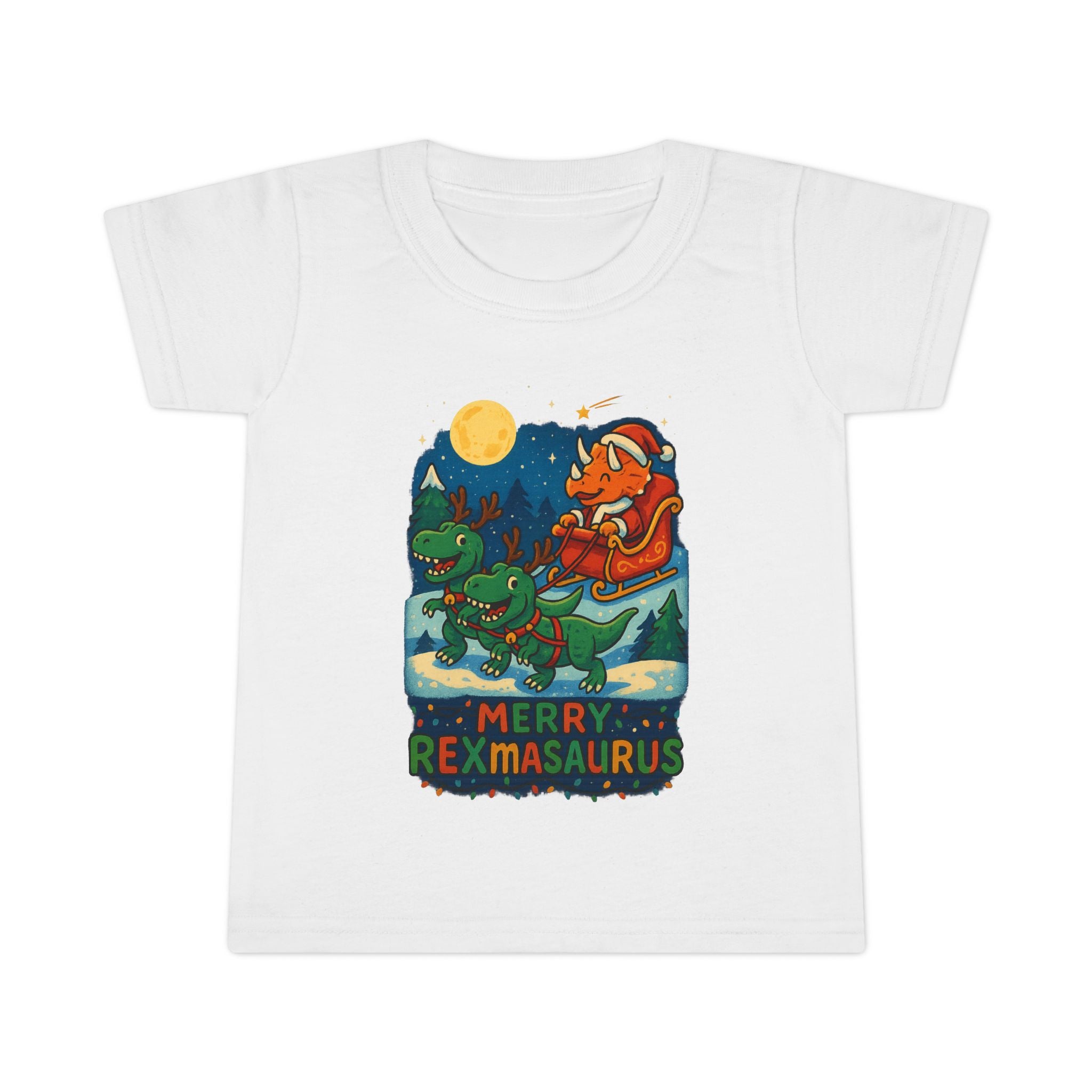 Merry Rexmasaurus Toddler T-Shirt Santa Dinosaur Reindeer Christmas Tee