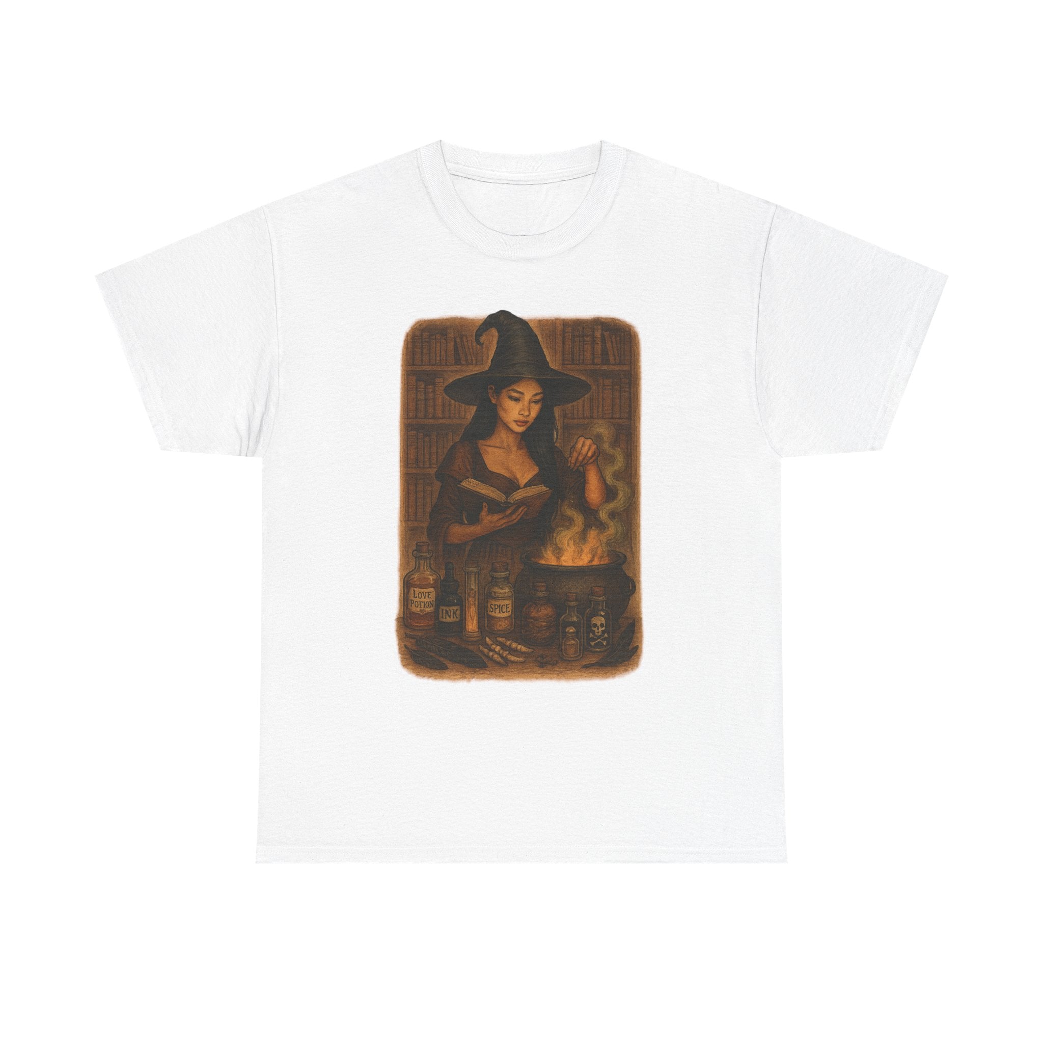 Witchy Cotton Tee - Spellbinding Character Shirt for Halloween, Dark Romance Book, Unique Graphic Tee