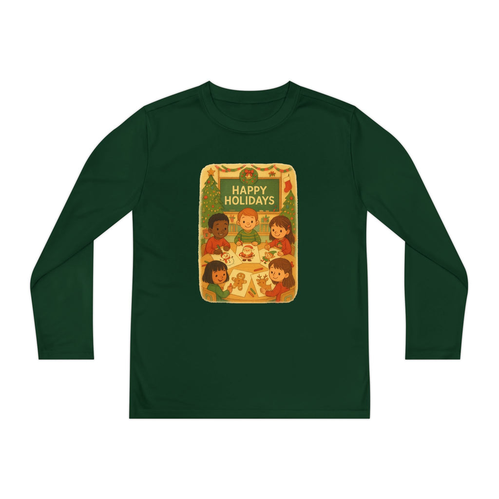 Happy Holidays School Youth Long Sleeve Tee