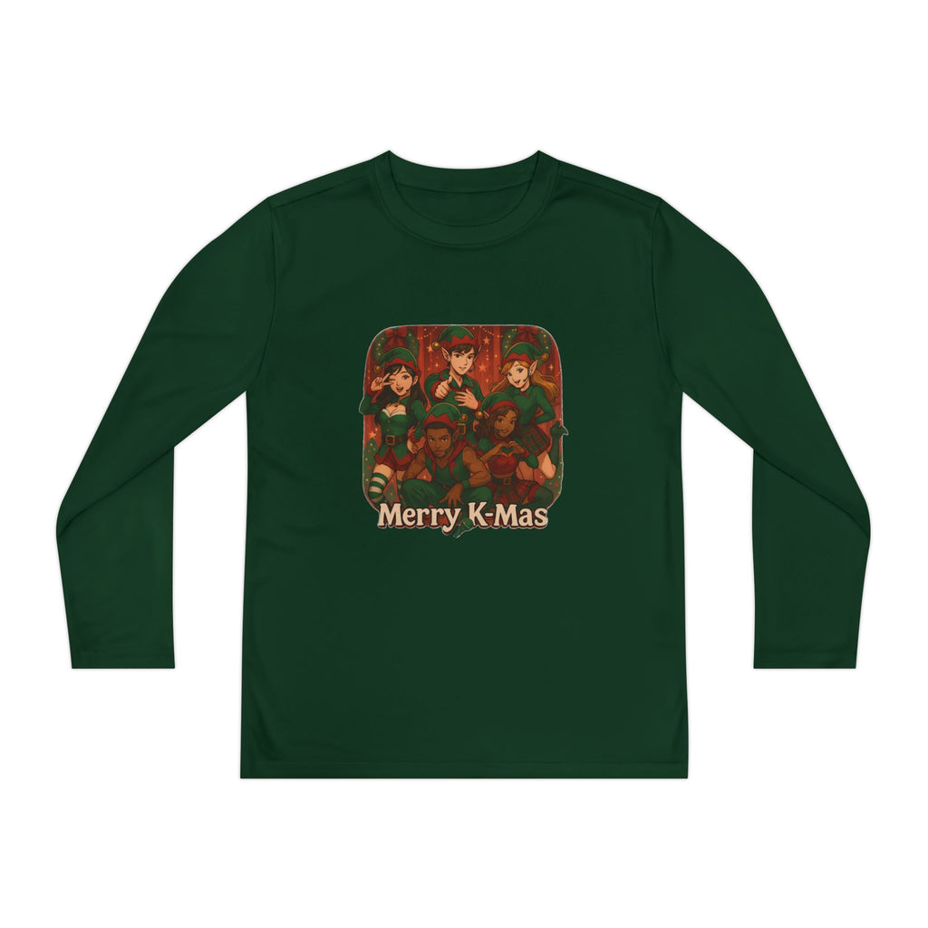 Merry K-Mas K Pop Christmas Holiday Youth Long Sleeve Tee