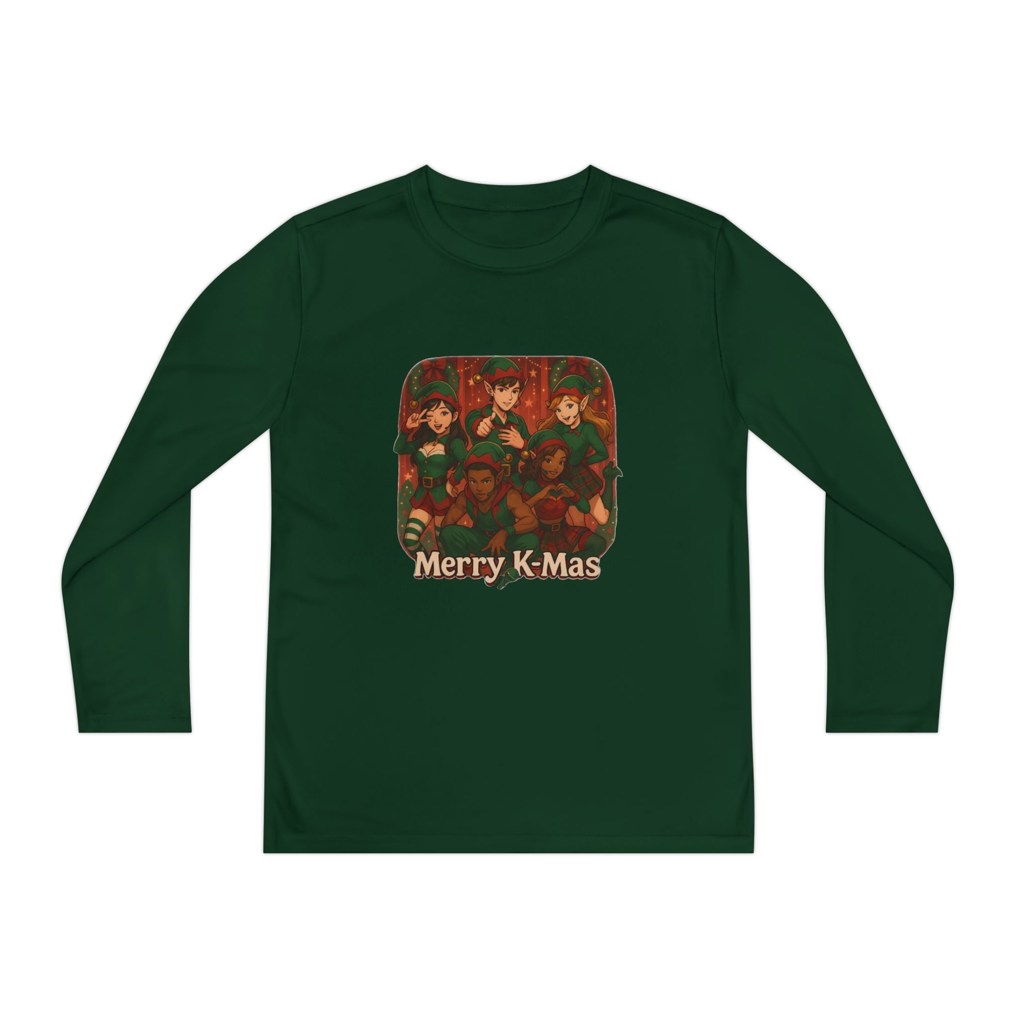 Merry K-Mas K Pop Christmas Holiday Youth Long Sleeve Tee
