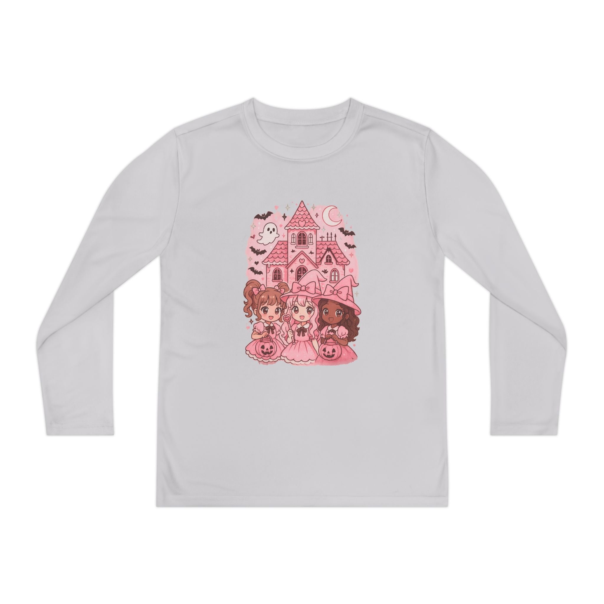 Anime Cartoon, Cute Girls Halloween Long Sleeve Tee, Trick or Treat Shirt, Kids Holiday Apparel, Fall Fashion for Girls