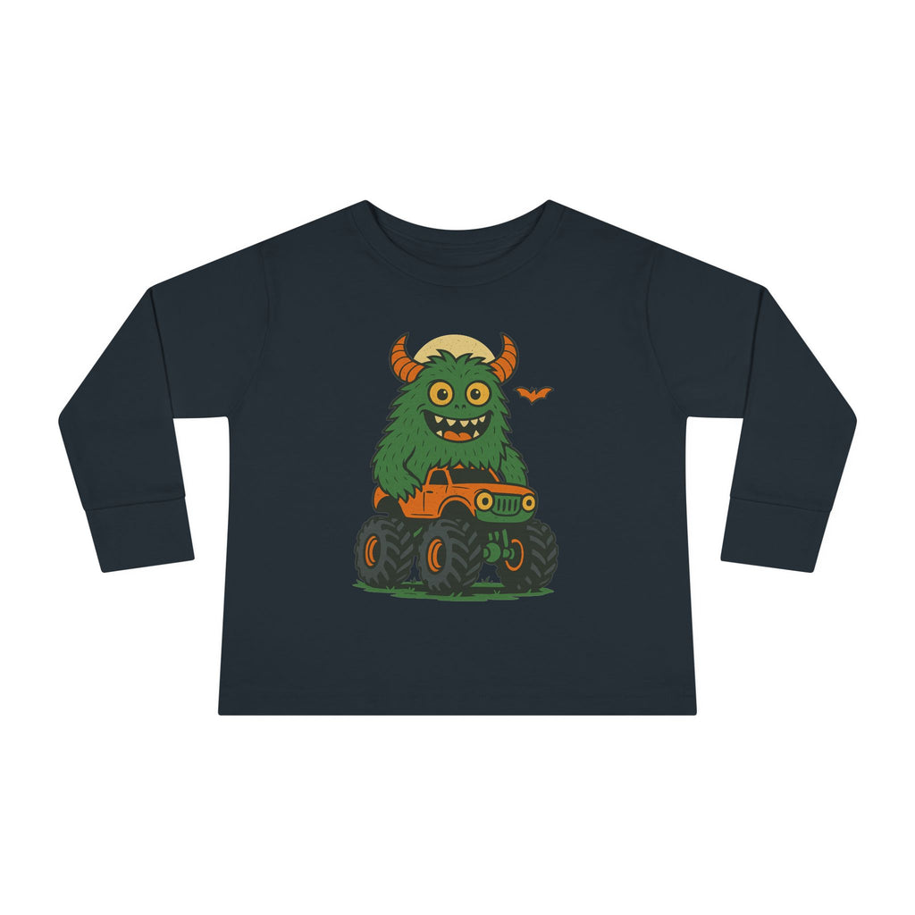 Whimsical Monster Toddler Long Sleeve Tee, Fun Graphic Tee, Kids Halloween Shirt