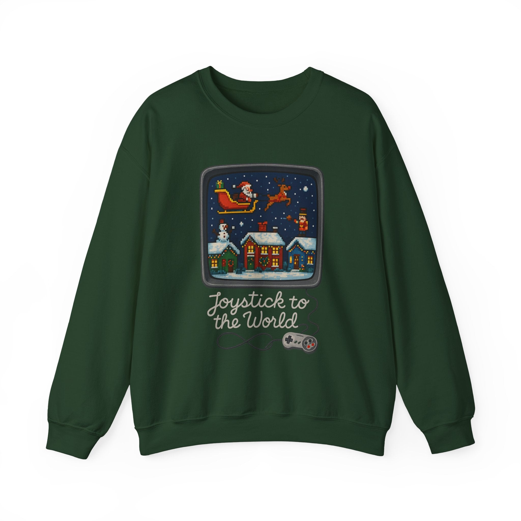 Christmas Video Game Nostalgic Tee "Joystick to the World" Retro Holiday Gaming Sweatshirt