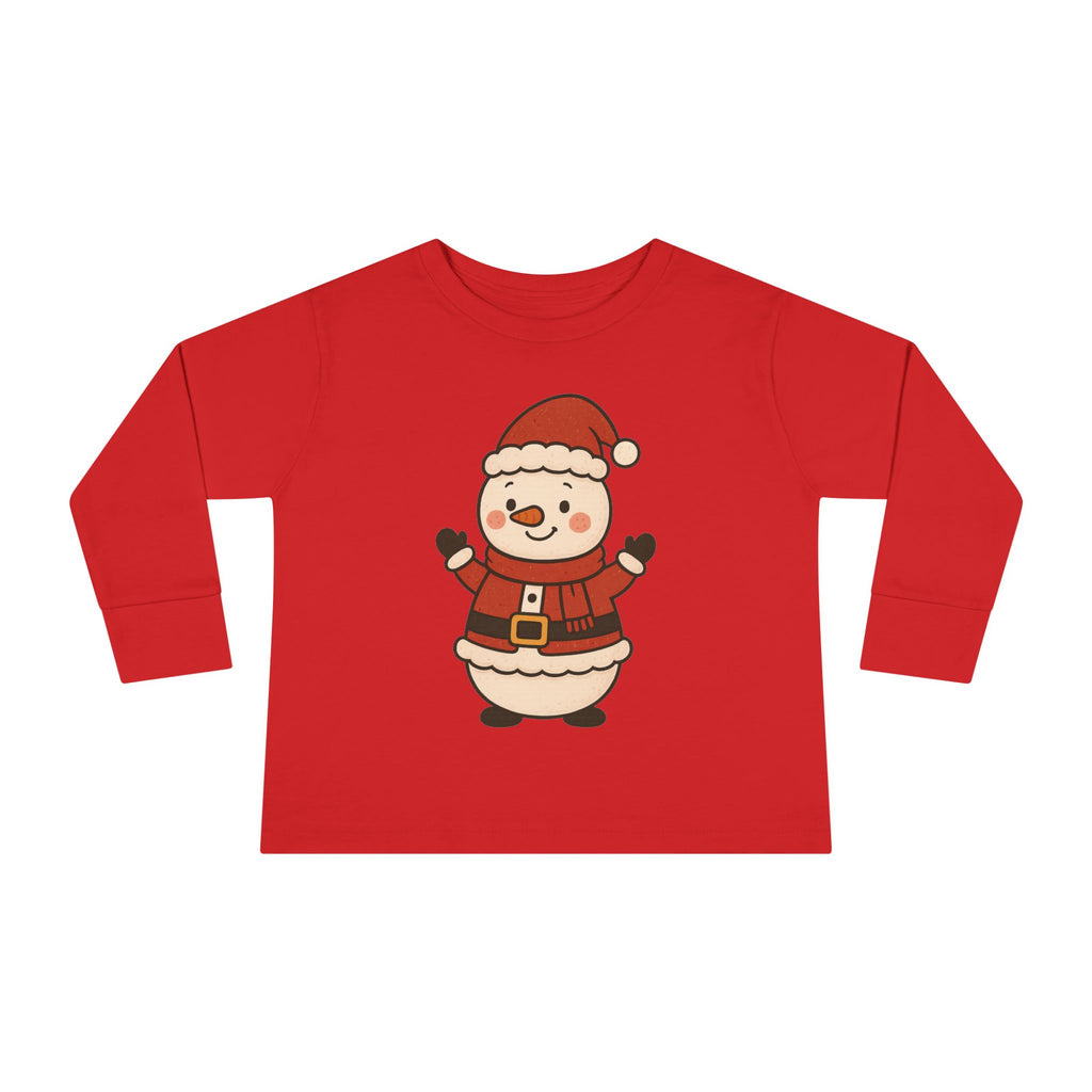 Christmas Toddler Long Sleeve Tee Santa Snowman Holiday Shirt