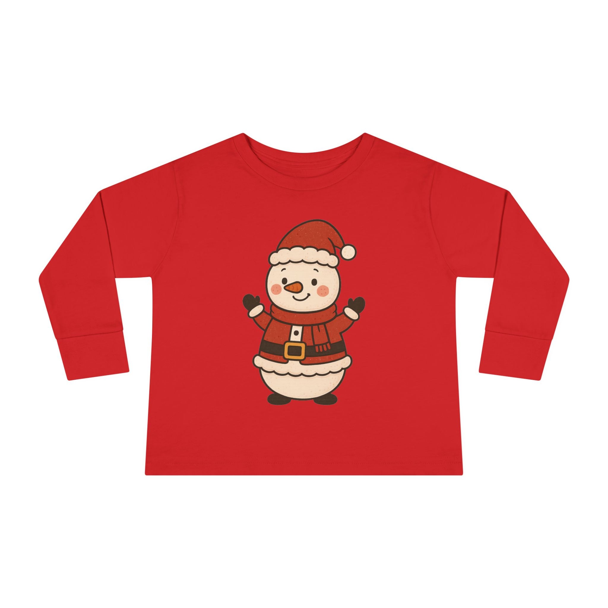 Christmas Toddler Long Sleeve Tee Santa Snowman Holiday Shirt