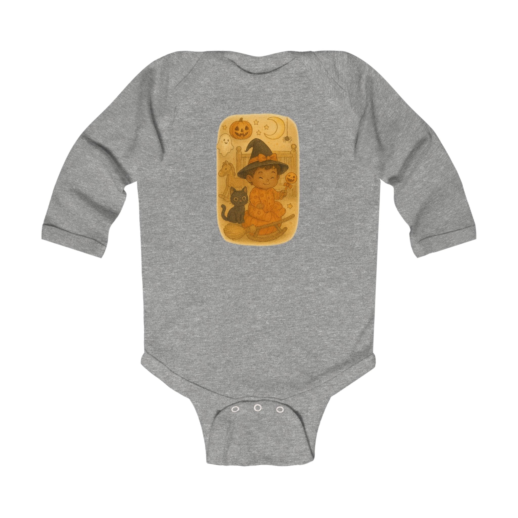 Adorable Halloween Infant Bodysuit, Cute Baby Outfit, Fall Baby Clothes, Witch Costume, Pumpkin Festivity Wear