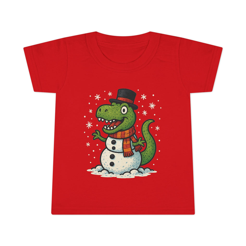 Toddler T-Shirt  T-Rex Dinosaur Snowman Holiday Tee