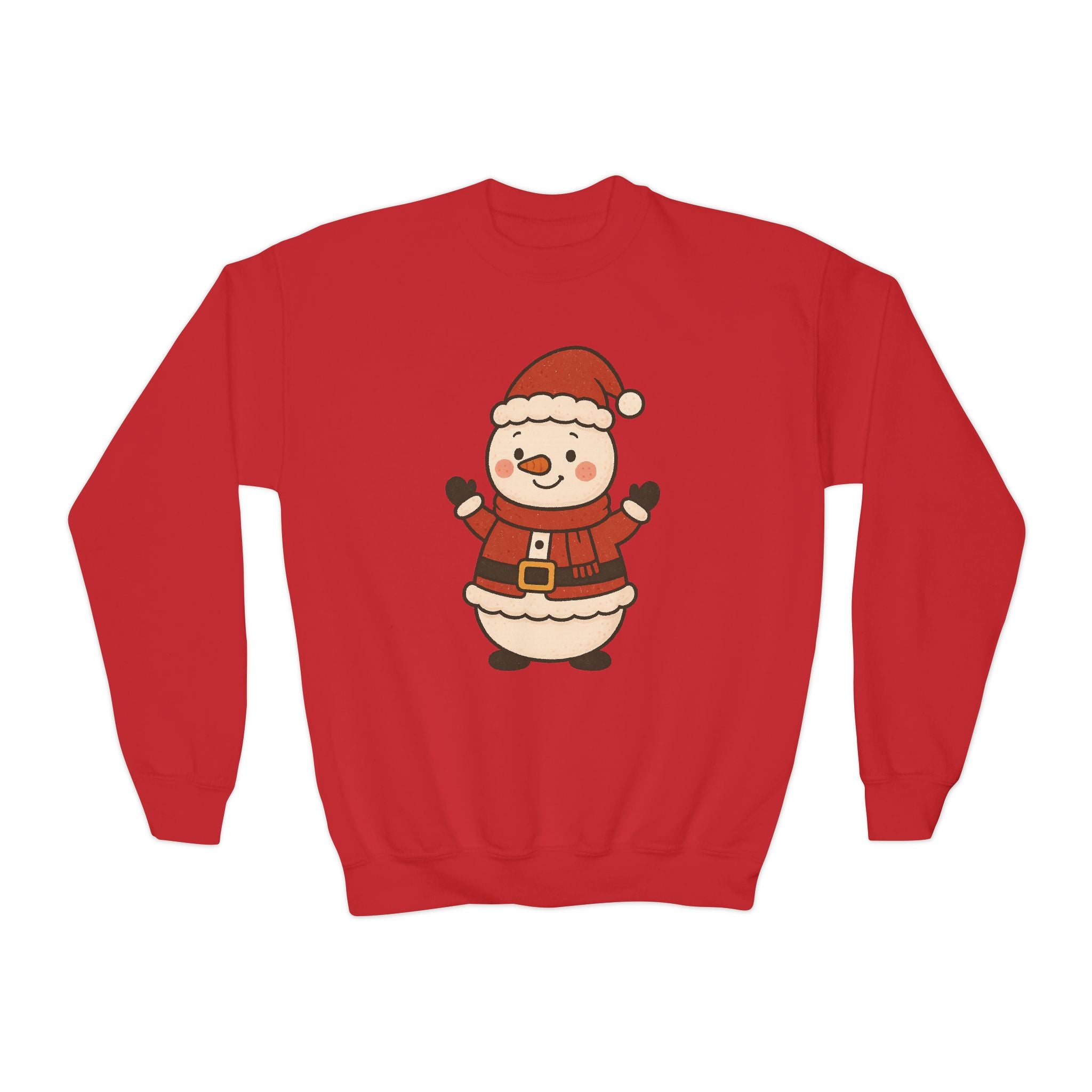 Kids Christmas Sweater — Cute Santa Snowman Crewneck
