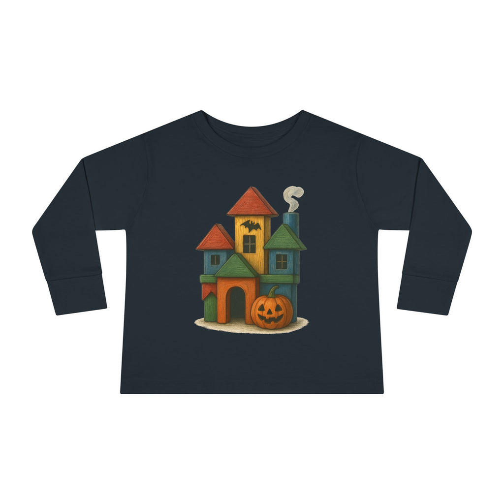 Halloween Pumpkin Castle Toddler Long Sleeve Tee, Cute Kids Tee, Fall Fashion, Toddler Shirt