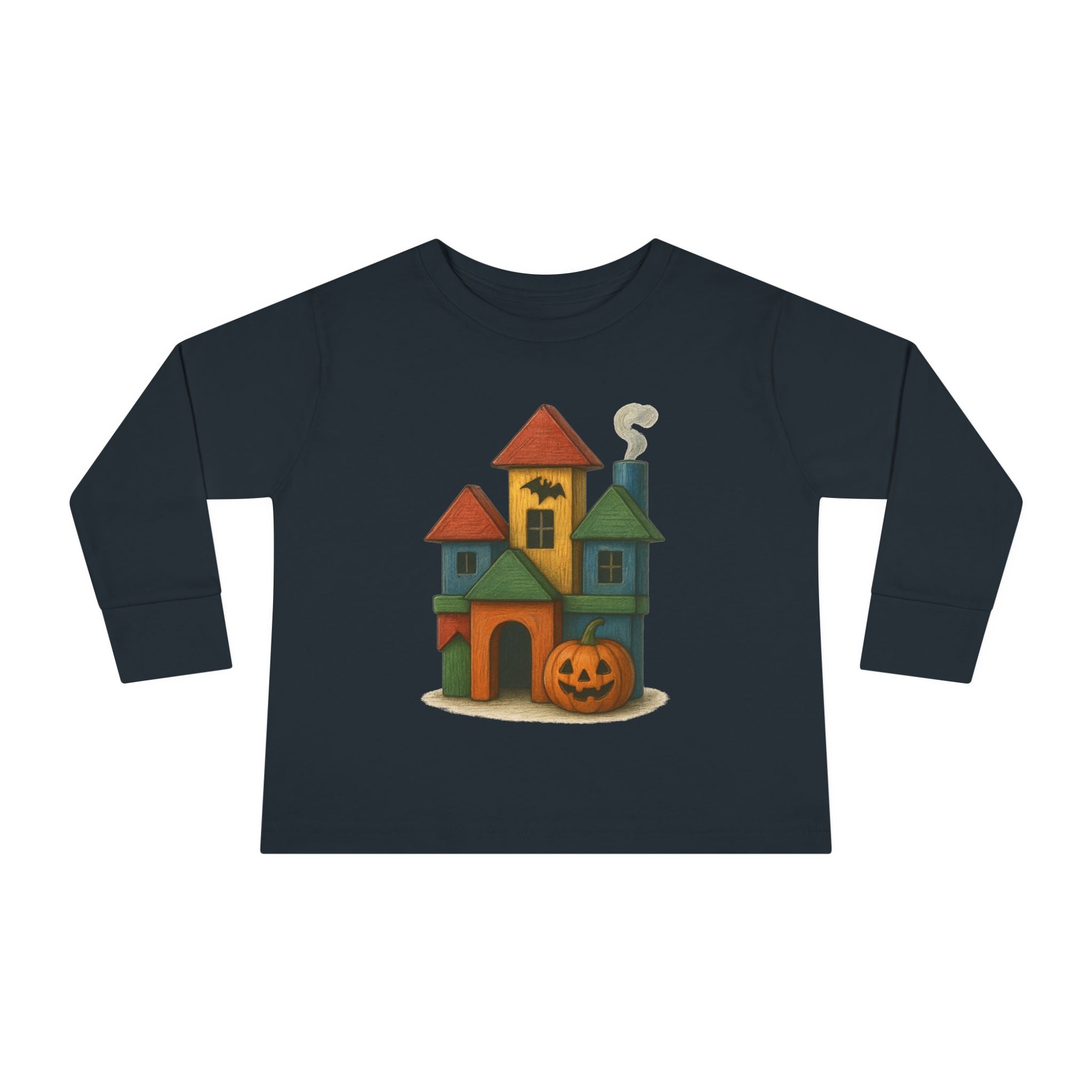 Halloween Pumpkin Castle Toddler Long Sleeve Tee, Cute Kids Tee, Fall Fashion, Toddler Shirt