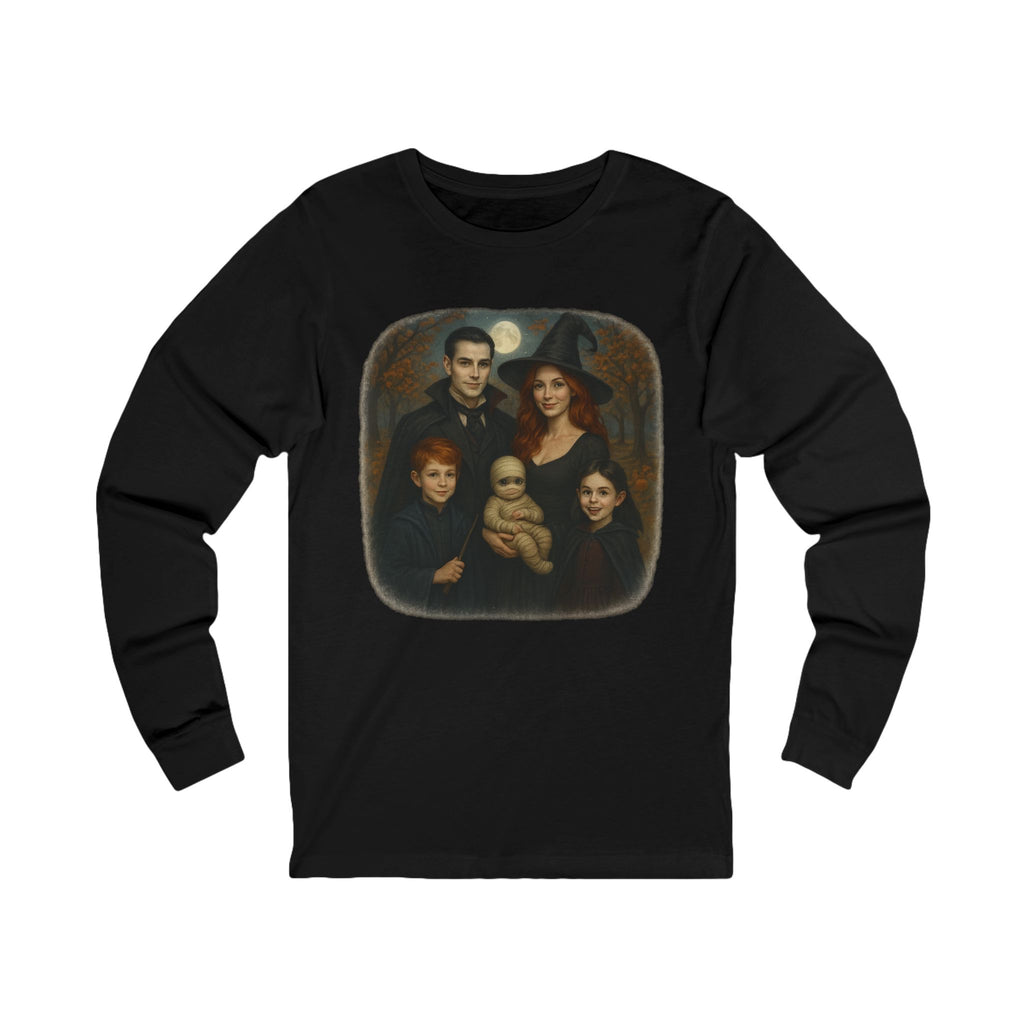 Halloween Characters Family Portrait Long Sleeve T-Shirt Spooky Vibes Photoshoot