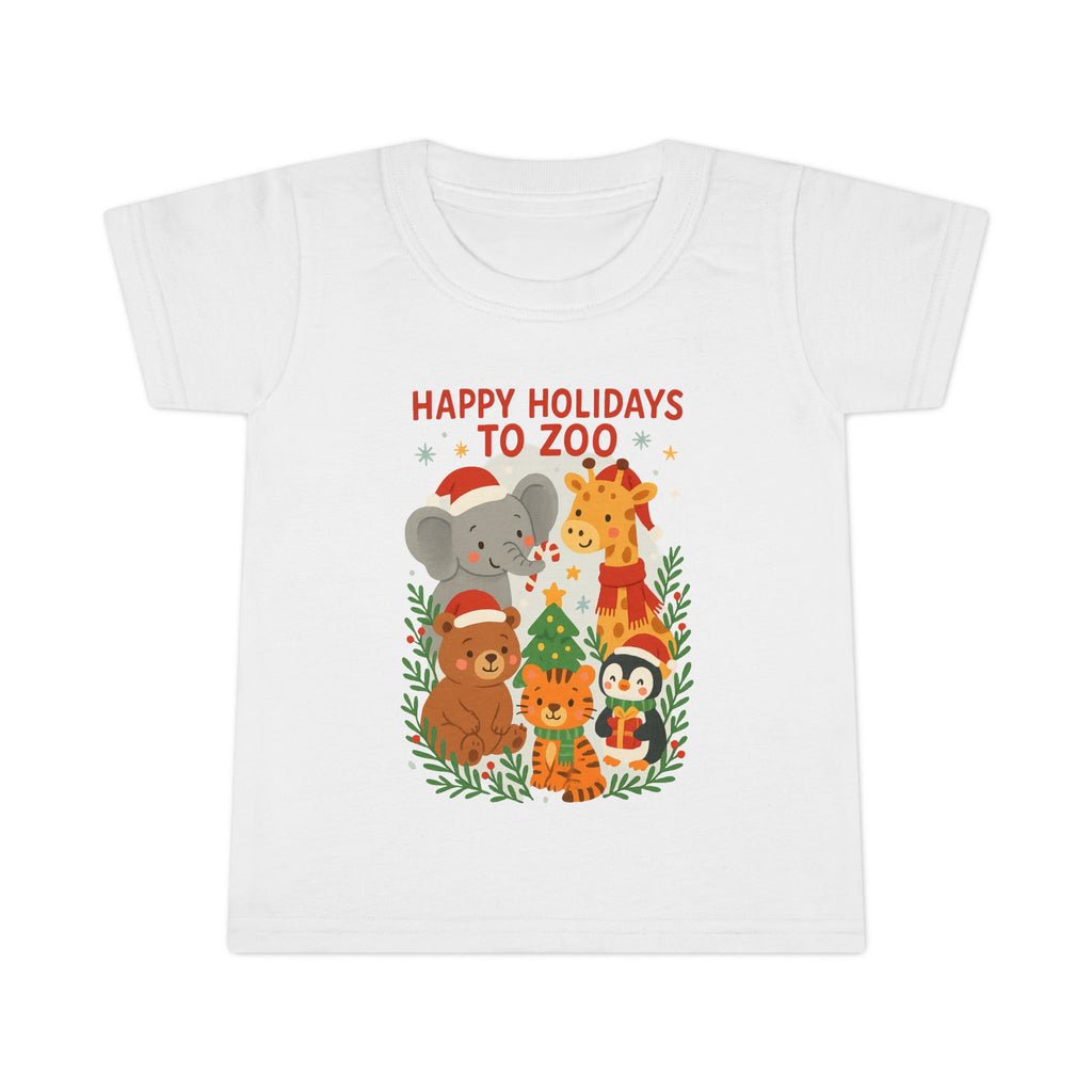 Happy Holidays to Zoo Toddler Christmas Animal T-Shirt