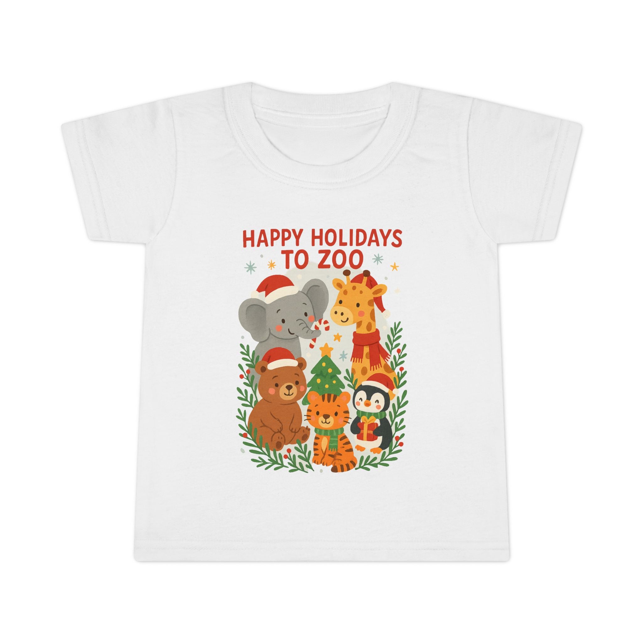 Happy Holidays to Zoo Toddler Christmas Animal T-Shirt