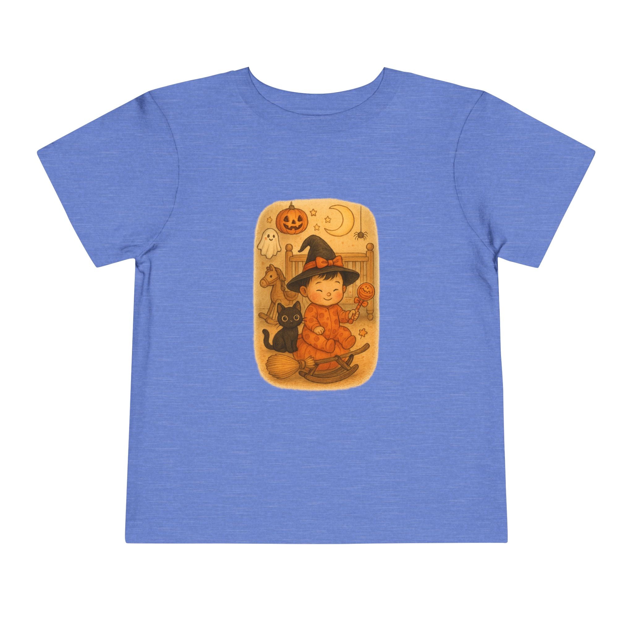 Whimsical Halloween Toddler Tee, Cute Witch Design, Toddler Halloween Costume, Spooky Fun Tee