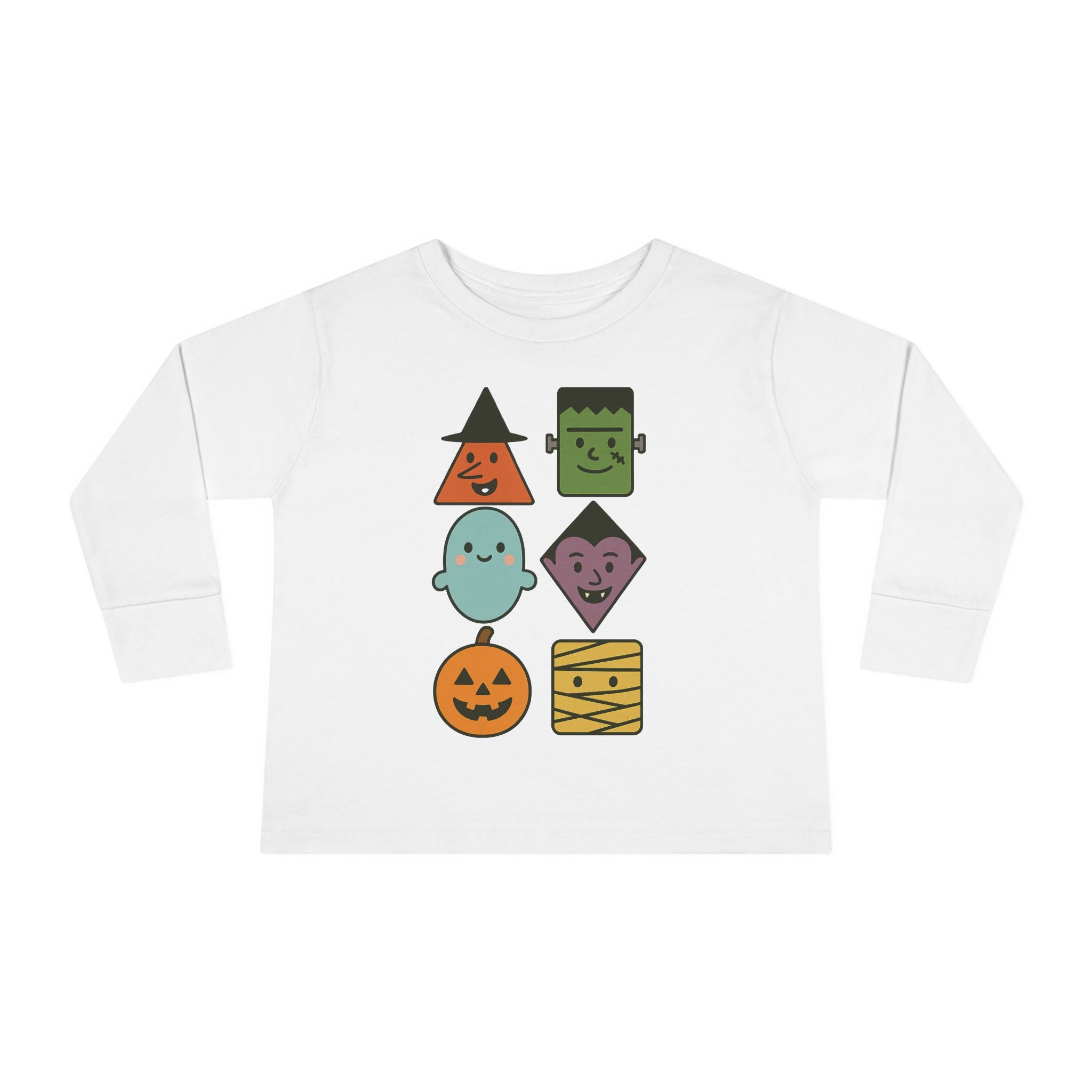 Halloween Character Cute Shapes Toddler Long Sleeve Tee, T-shirt