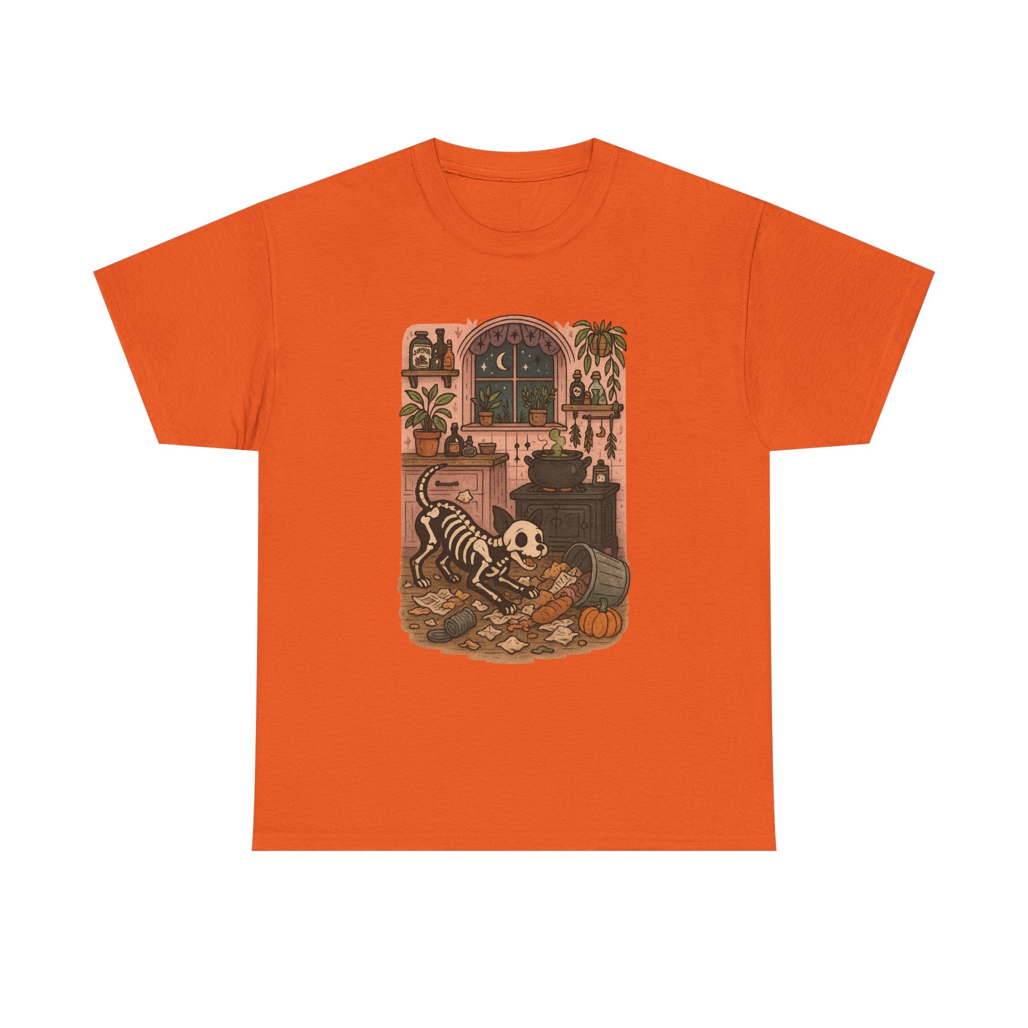 Halloween Skeleton Tee, Unisex Cotton Shirt, Dog Lovers, Spooky Season Apparel, Fall Outfit, Unique Halloween Gift