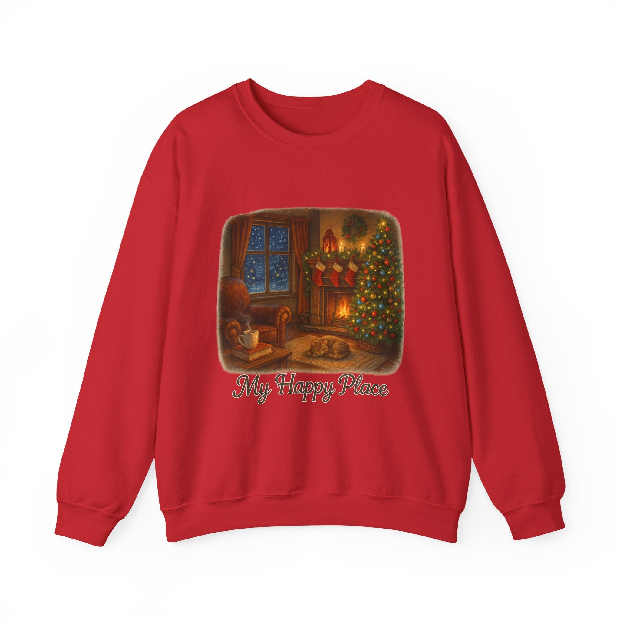 Christmas Living Room - 'My Happy Place' Holiday Crewneck Sweatshirt
