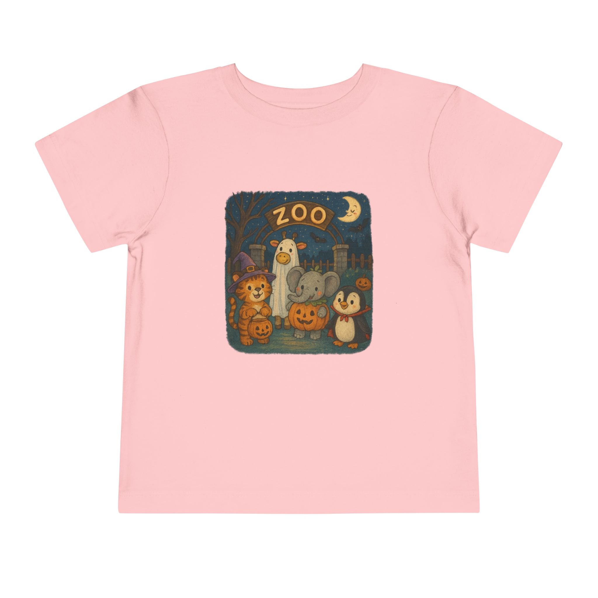 Toddler Zoo-Themed Short Sleeve Tee, Cute Animal Graphic T-Shirt for Kids, Parties, Toddler Gift