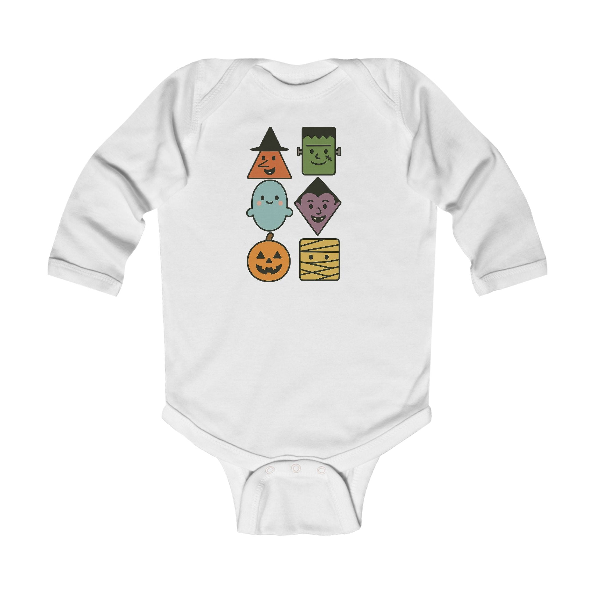 Halloween Character Shapes Baby, Infant Onesie Long Sleeve
