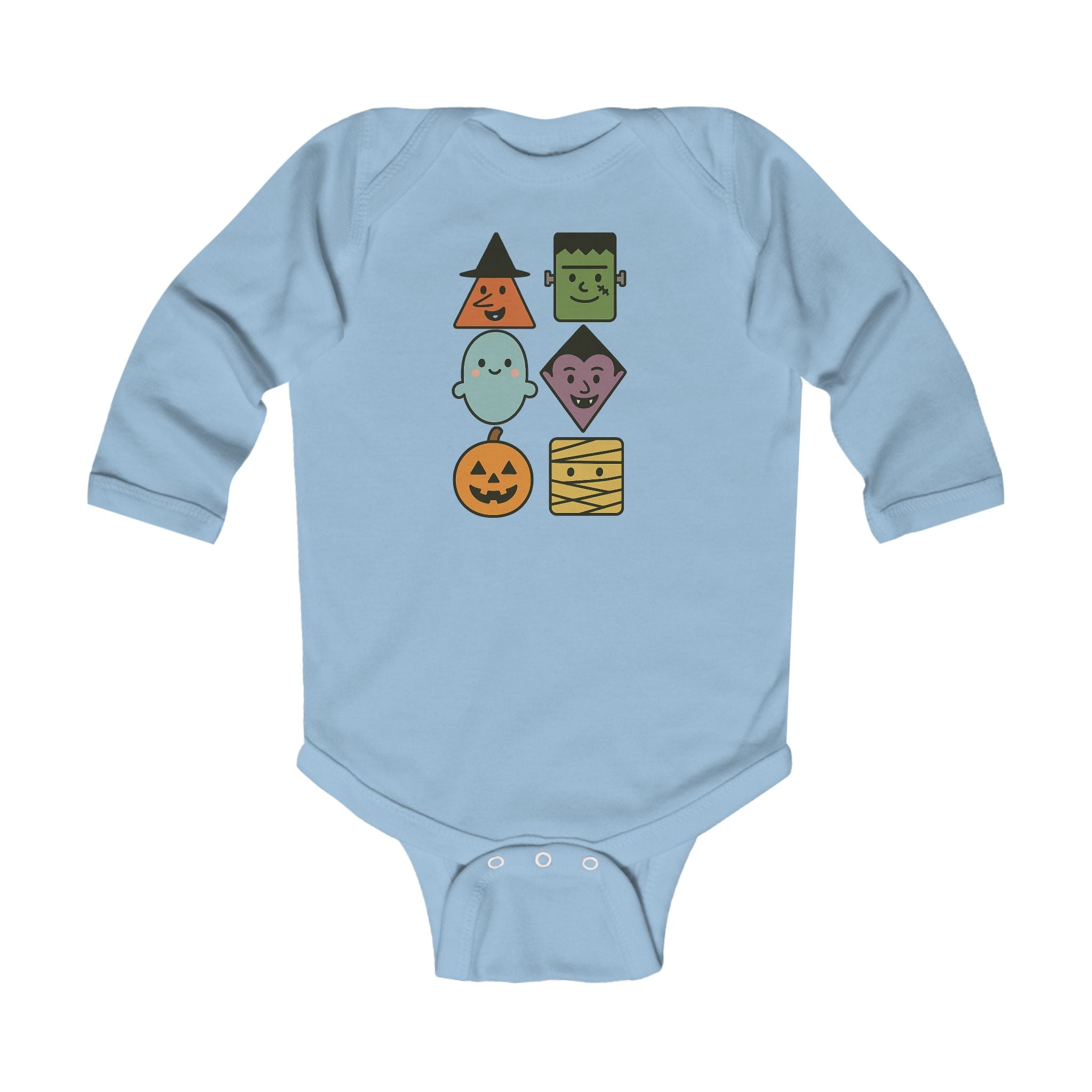 Halloween Character Shapes Baby, Infant Onesie Long Sleeve