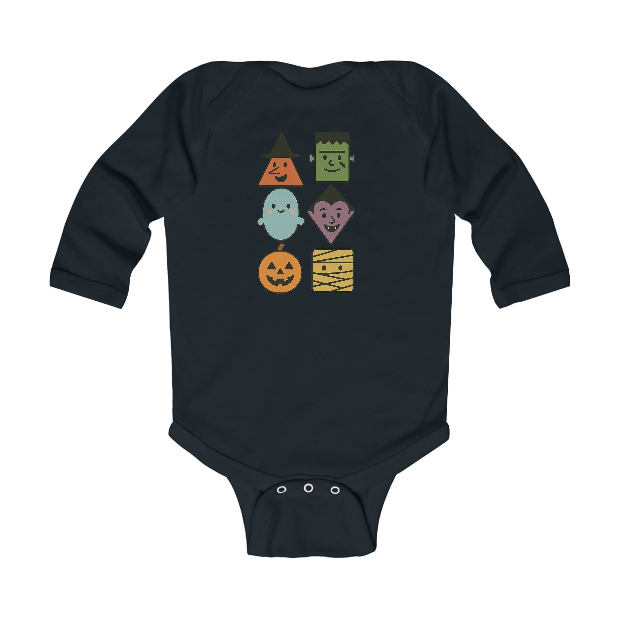 Halloween Character Shapes Baby, Infant Onesie Long Sleeve