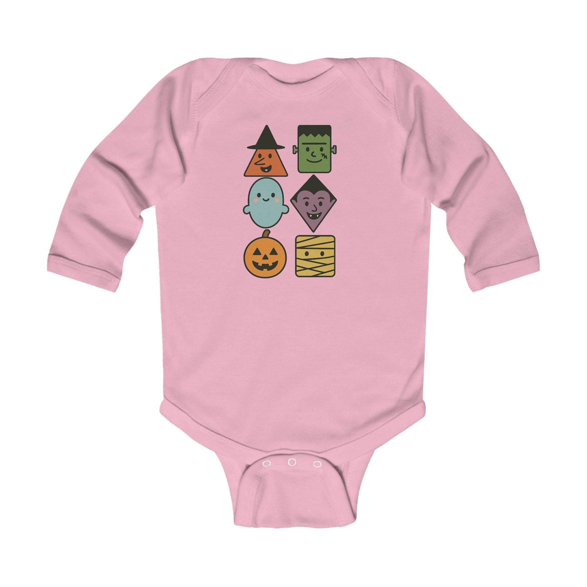 Halloween Character Shapes Baby, Infant Onesie Long Sleeve