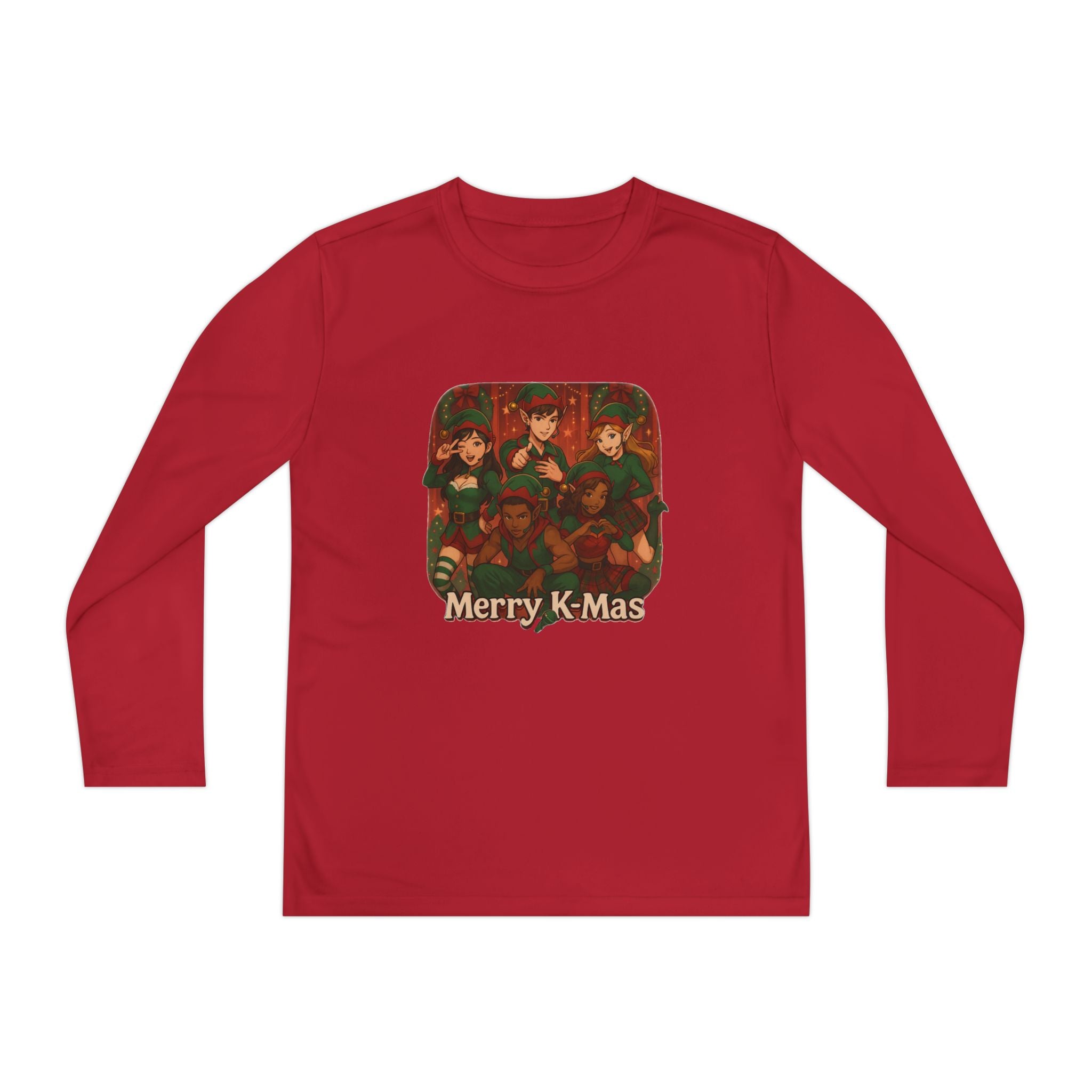 Merry K-Mas K Pop Christmas Holiday Youth Long Sleeve Tee
