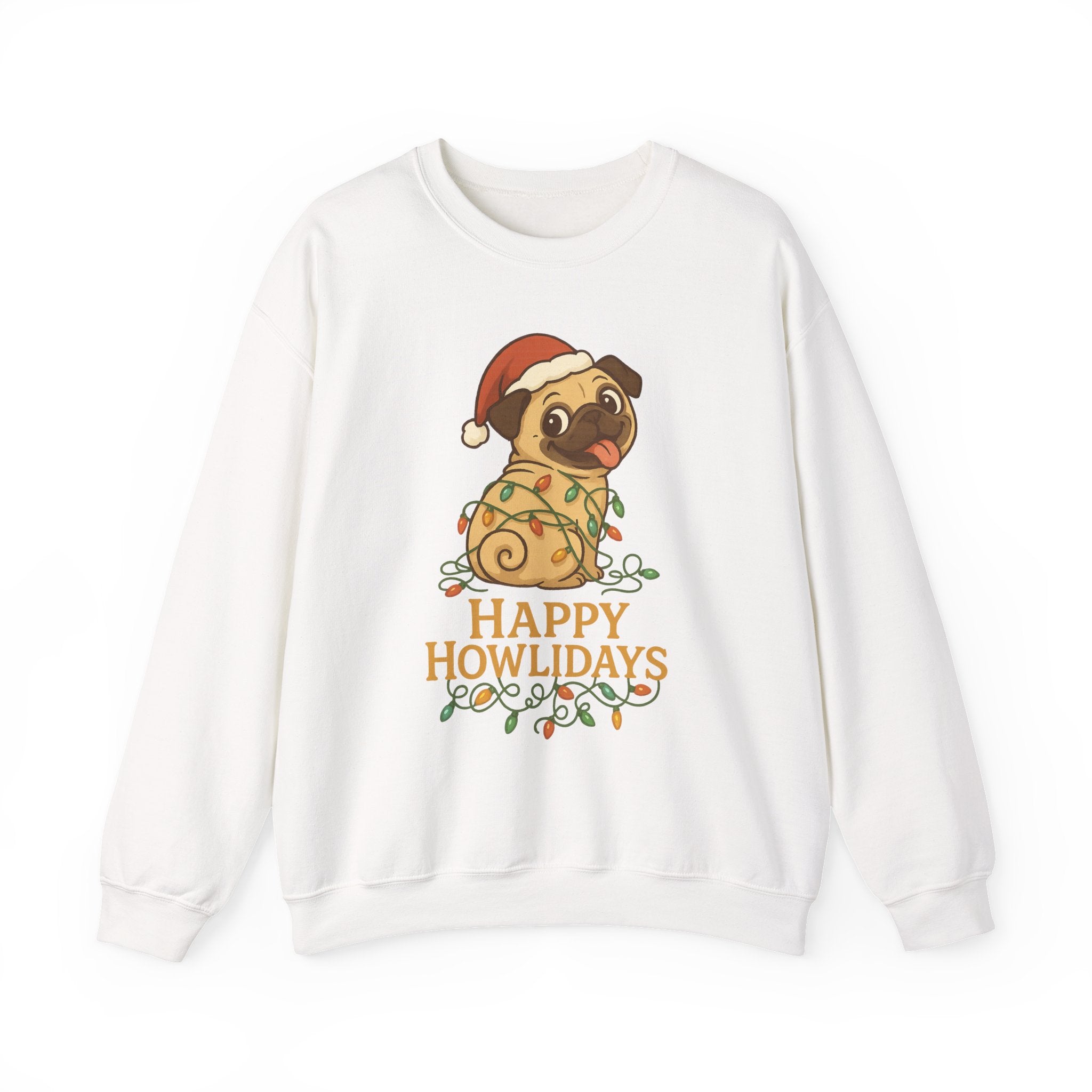Festive Pug Dog Holiday Christmas Sweatshirt