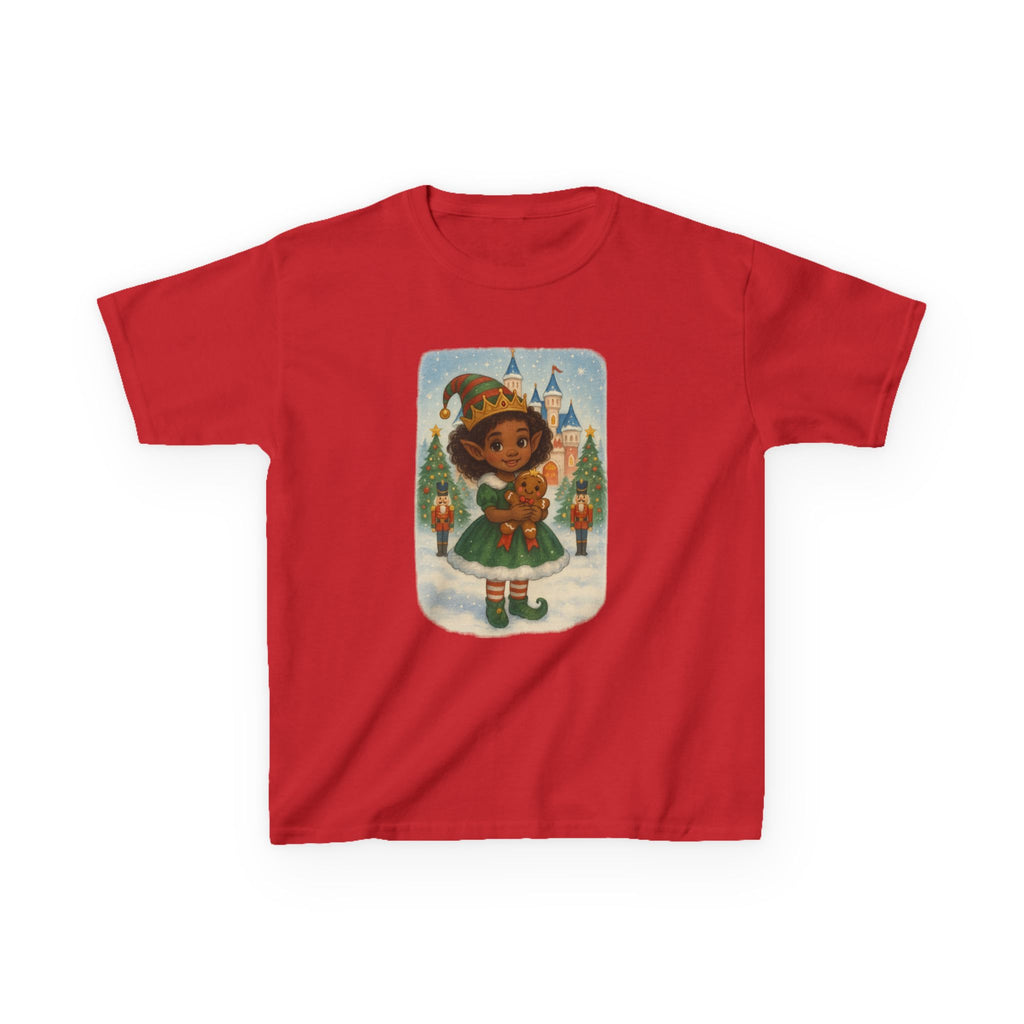 Whimsical Holiday Christmas Elf Princess Kids T-Shirt