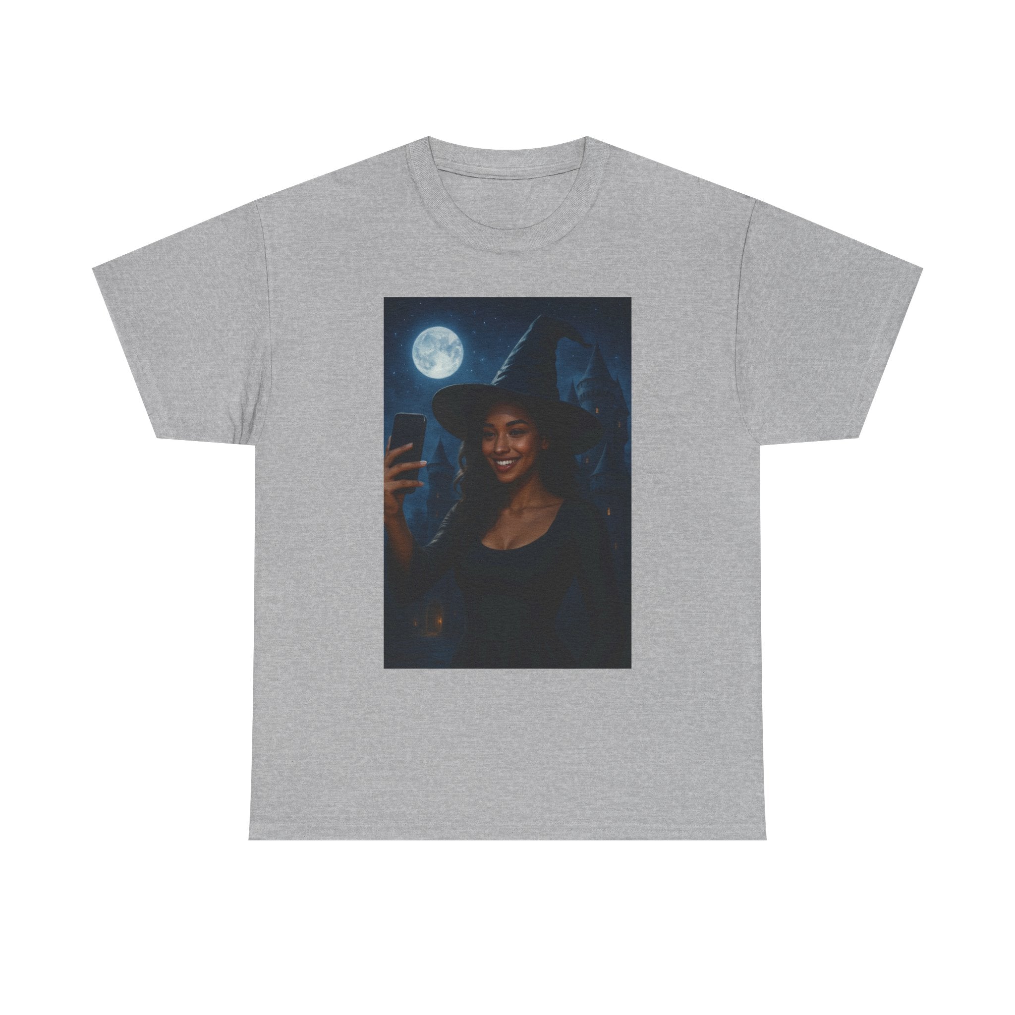 Influencer, Instagram Selfie Witch Unisex Heavy Cotton Tee - Perfect for Halloween, Gifts