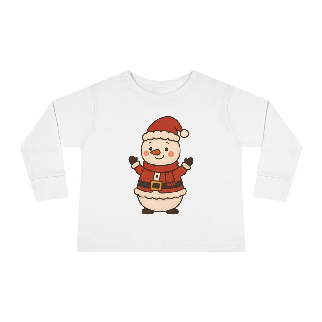 Christmas Toddler Long Sleeve Tee Santa Snowman Holiday Shirt