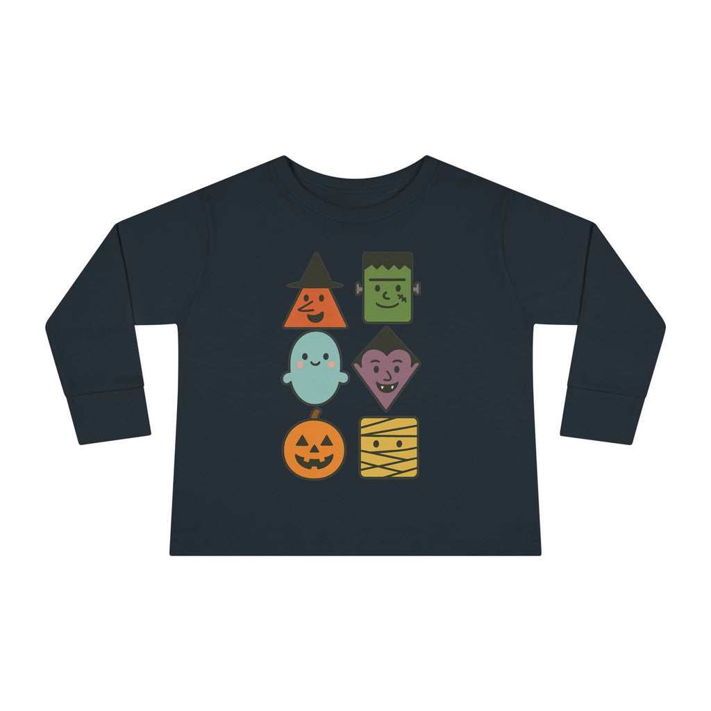 Halloween Character Cute Shapes Toddler Long Sleeve Tee, T-shirt
