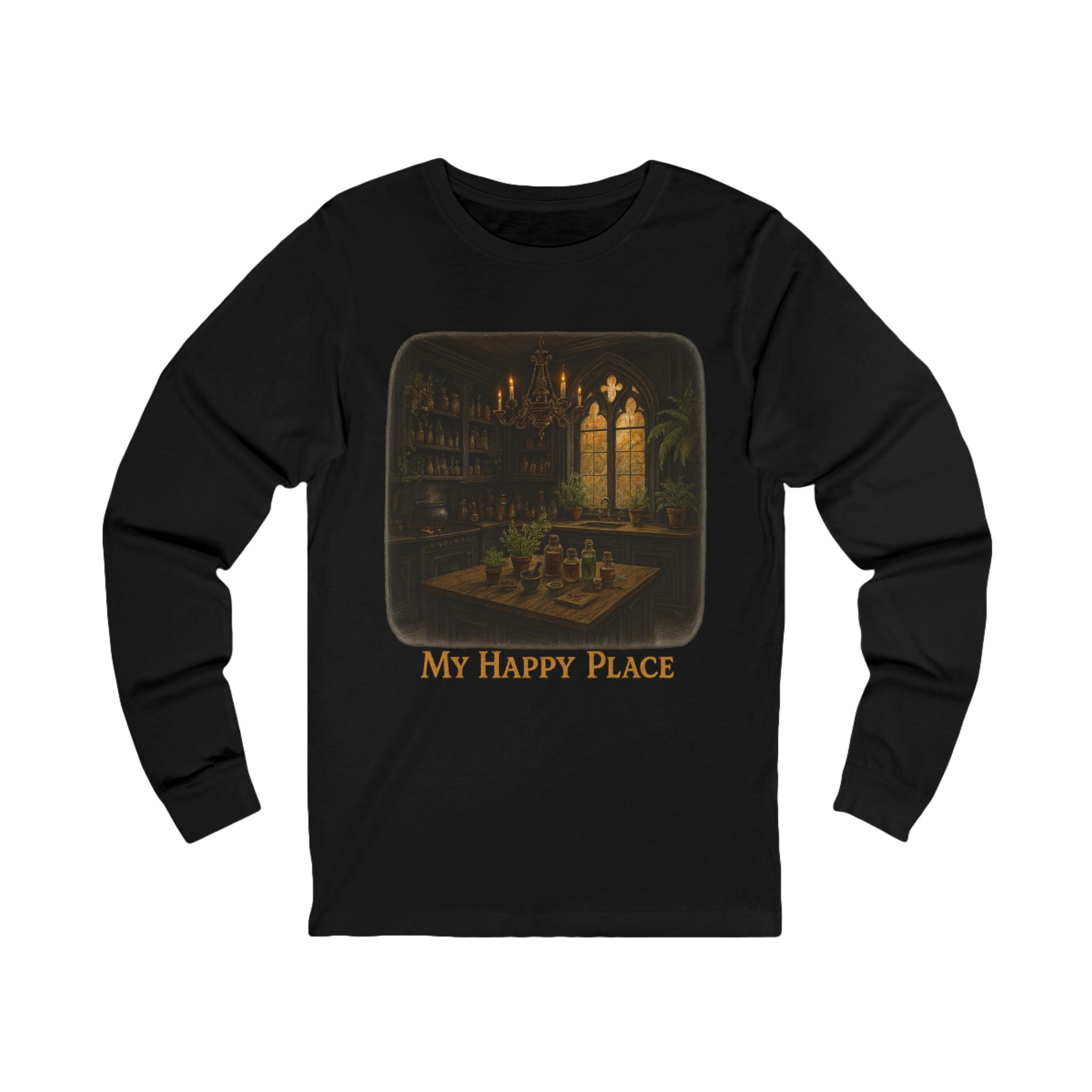 Cozy Unisex Long Sleeve Tee - 'My Happy Place' Shirt, Perfect Gift for Book Lovers, Relaxation Wear, Fall Fashion, Book Lovers
