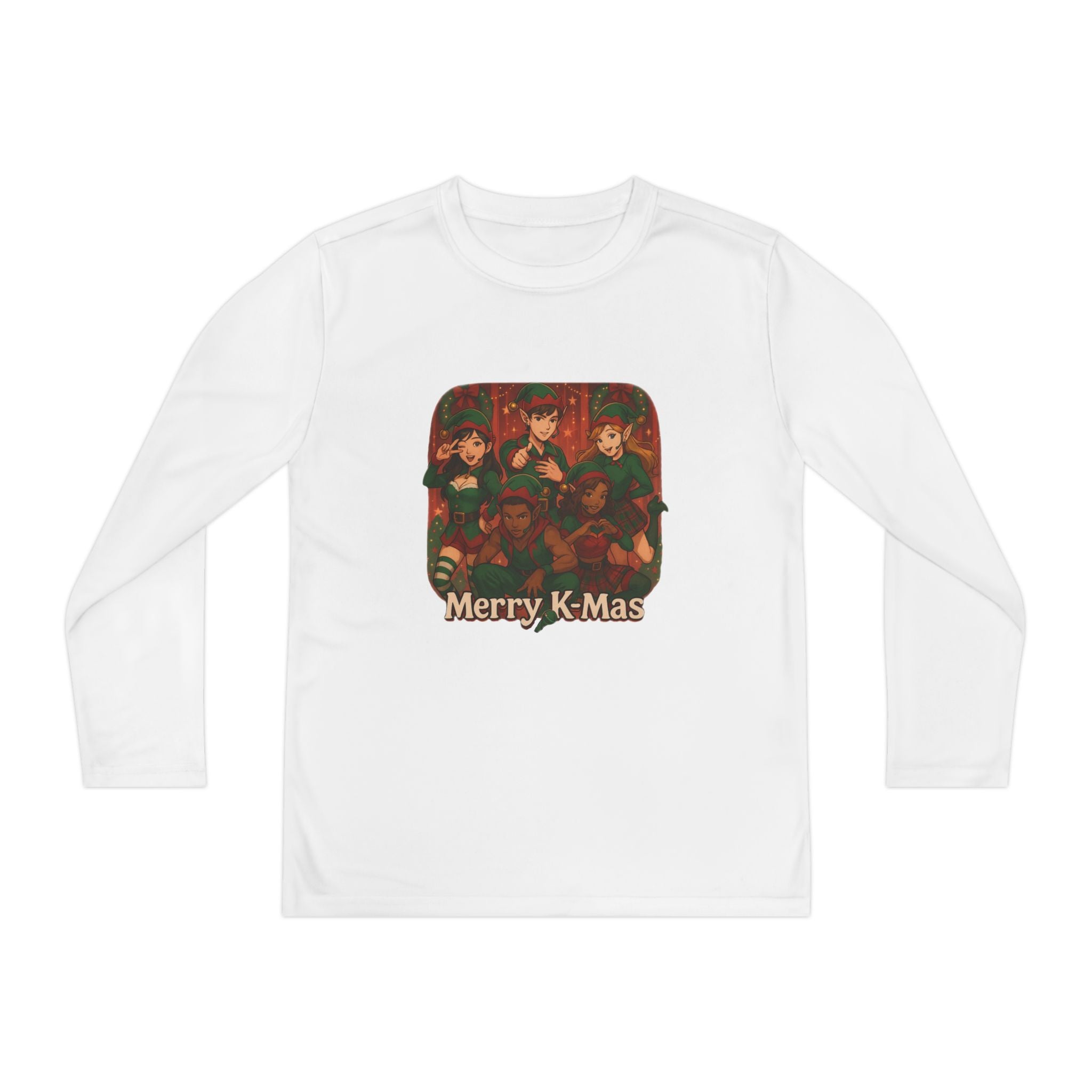 Merry K-Mas K Pop Christmas Holiday Youth Long Sleeve Tee
