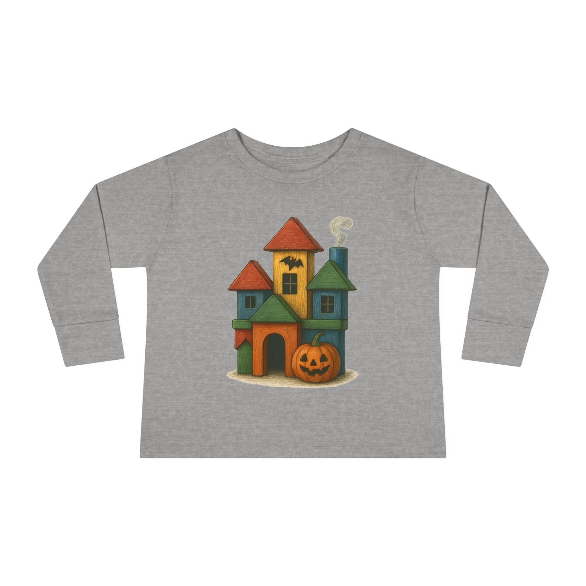 Halloween Pumpkin Castle Toddler Long Sleeve Tee, Cute Kids Tee, Fall Fashion, Toddler Shirt