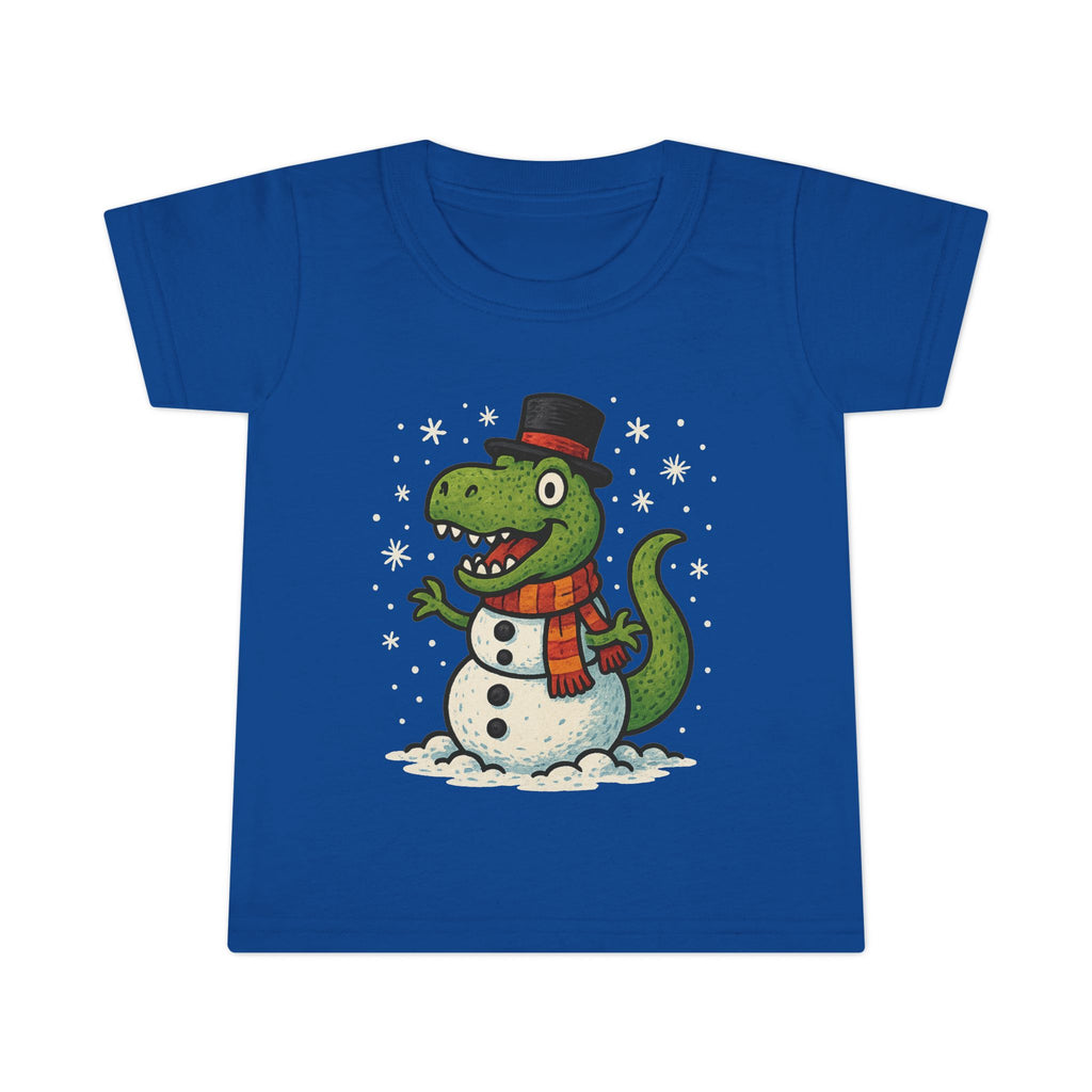 Toddler T-Shirt  T-Rex Dinosaur Snowman Holiday Tee
