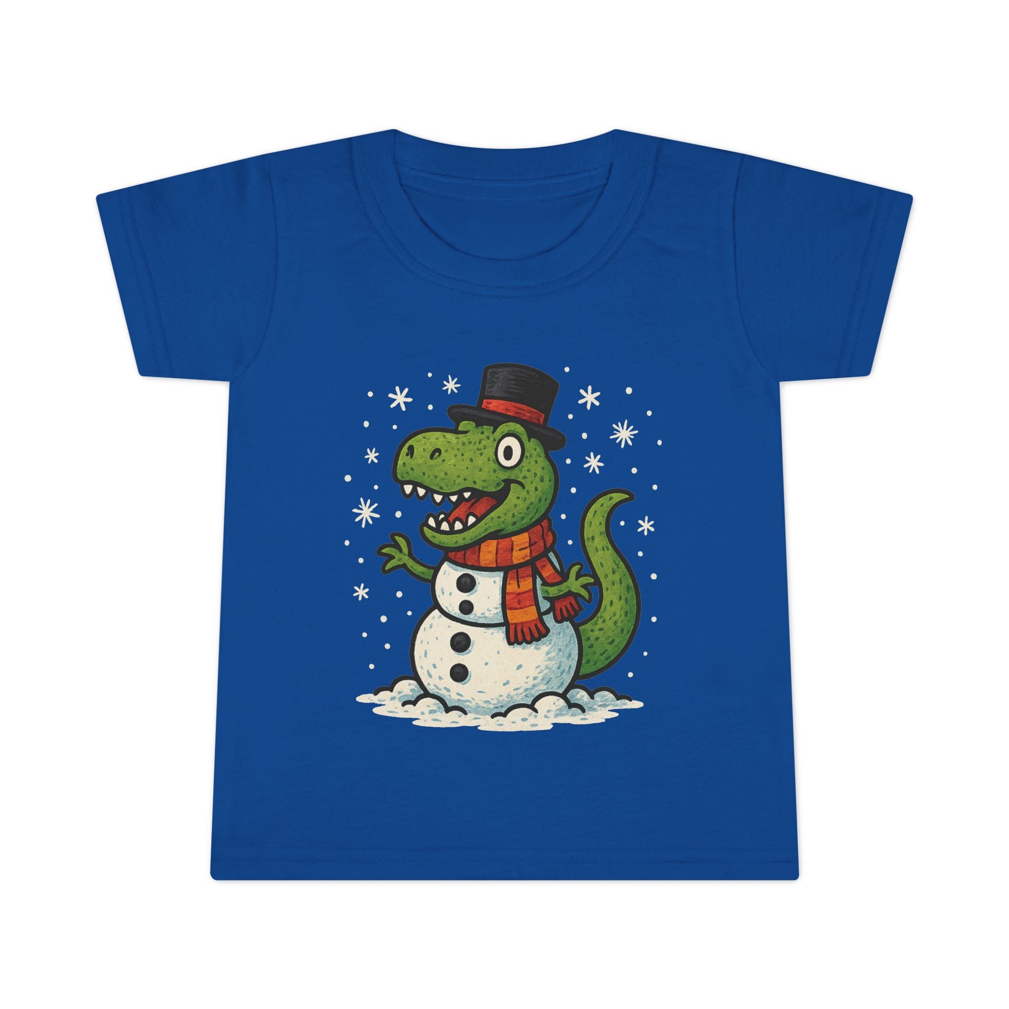 Toddler T-Shirt  T-Rex Dinosaur Snowman Holiday Tee