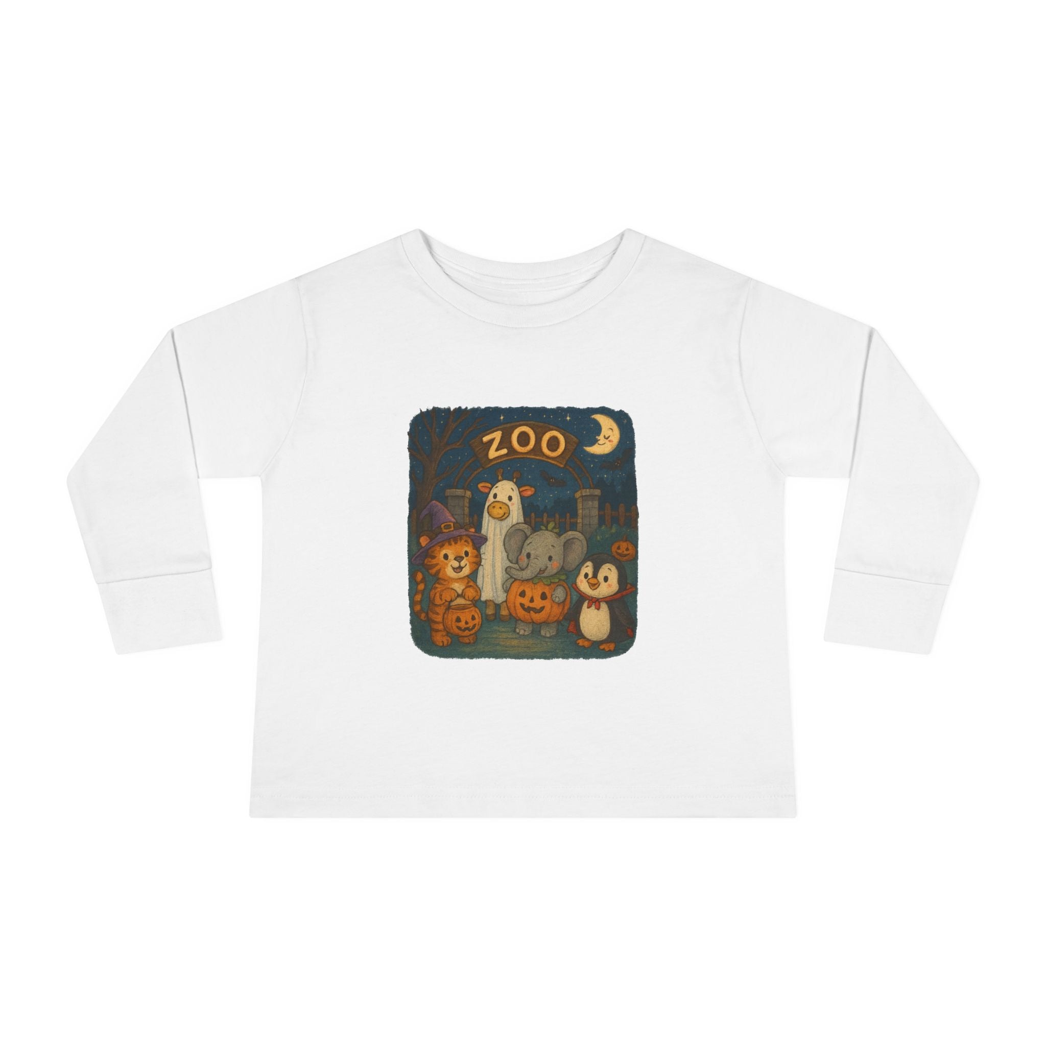 Halloween Zoo Toddler Long Sleeve Tee, Cute Animal Shirt, Toddler Halloween Costume, Kids Fall Shirt