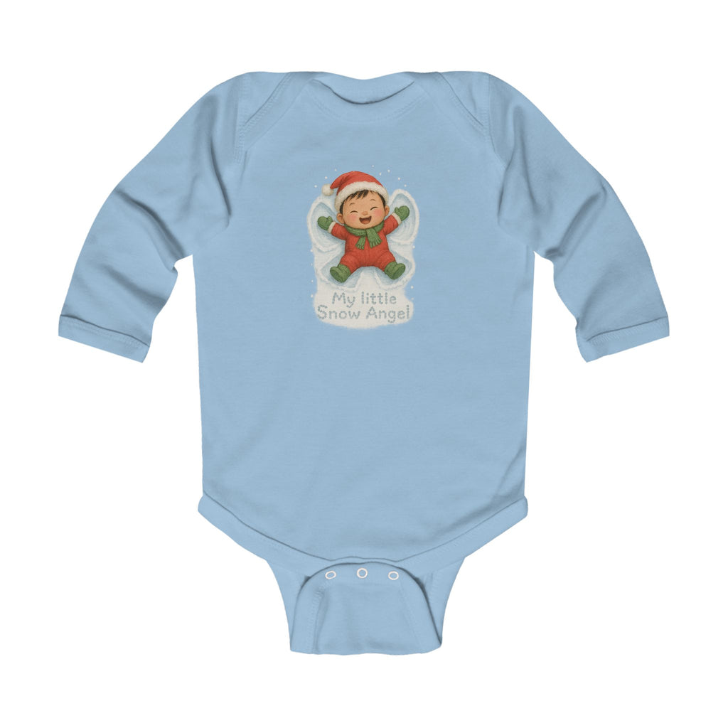 Infant Bodysuit - 'My Little Snow Angel' Christmas Baby Onesie, Holiday Long-Sleeve Snow Angel Outfit