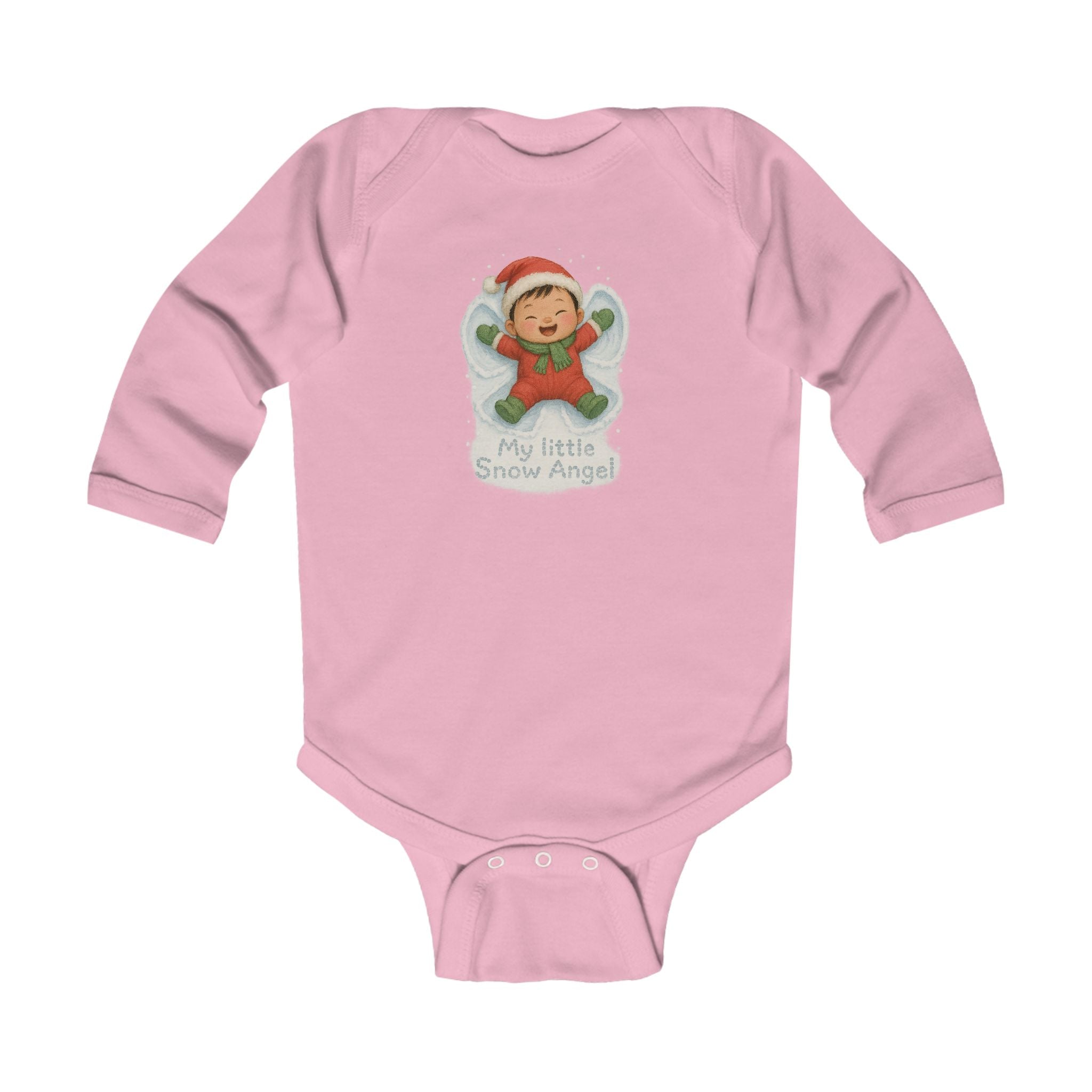 Infant Bodysuit - 'My Little Snow Angel' Christmas Baby Onesie, Holiday Long-Sleeve Snow Angel Outfit