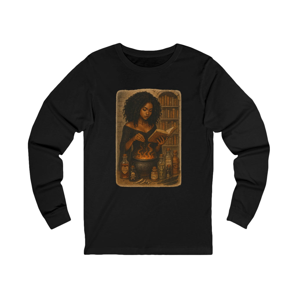 Witchy Vibes Long Sleeve Tee - Cozy Unisex Jersey Shirt for Fall, Halloween, Dark Romance Book, Gift Idea