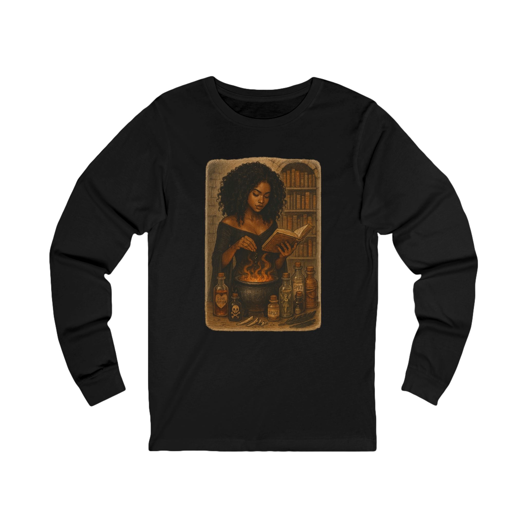 Witchy Vibes Long Sleeve Tee - Cozy Unisex Jersey Shirt for Fall, Halloween, Dark Romance Book, Gift Idea