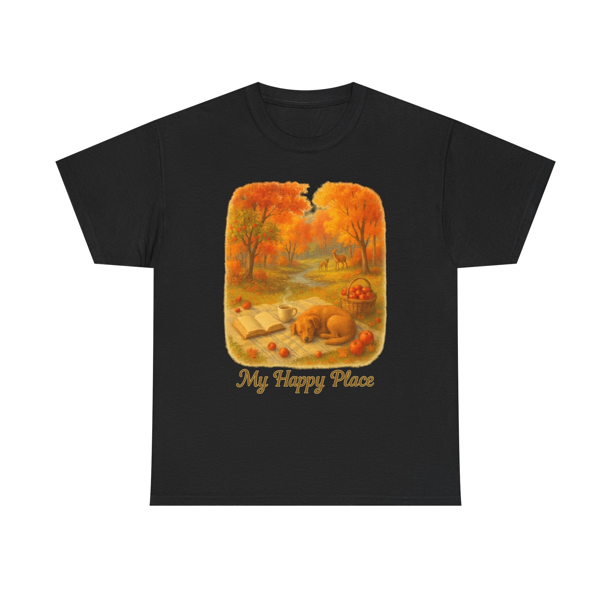 Cozy Fall Vibe Tee, Autumn Shirt, My Happy Place Shirt, Unisex Cotton Tee, Relaxed Fit T-Shirt, Book Lovers