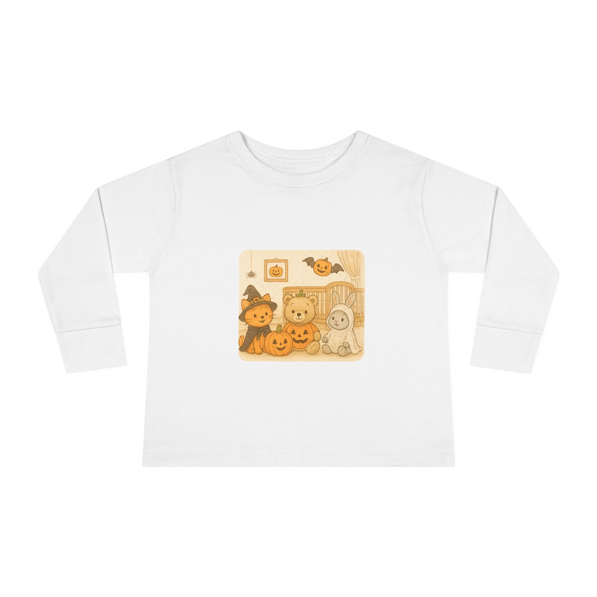 Adorable Toddler Halloween Long Sleeve Tee, Kids Pumpkin Shirt, Cute Fall Apparel, Halloween Party Wear