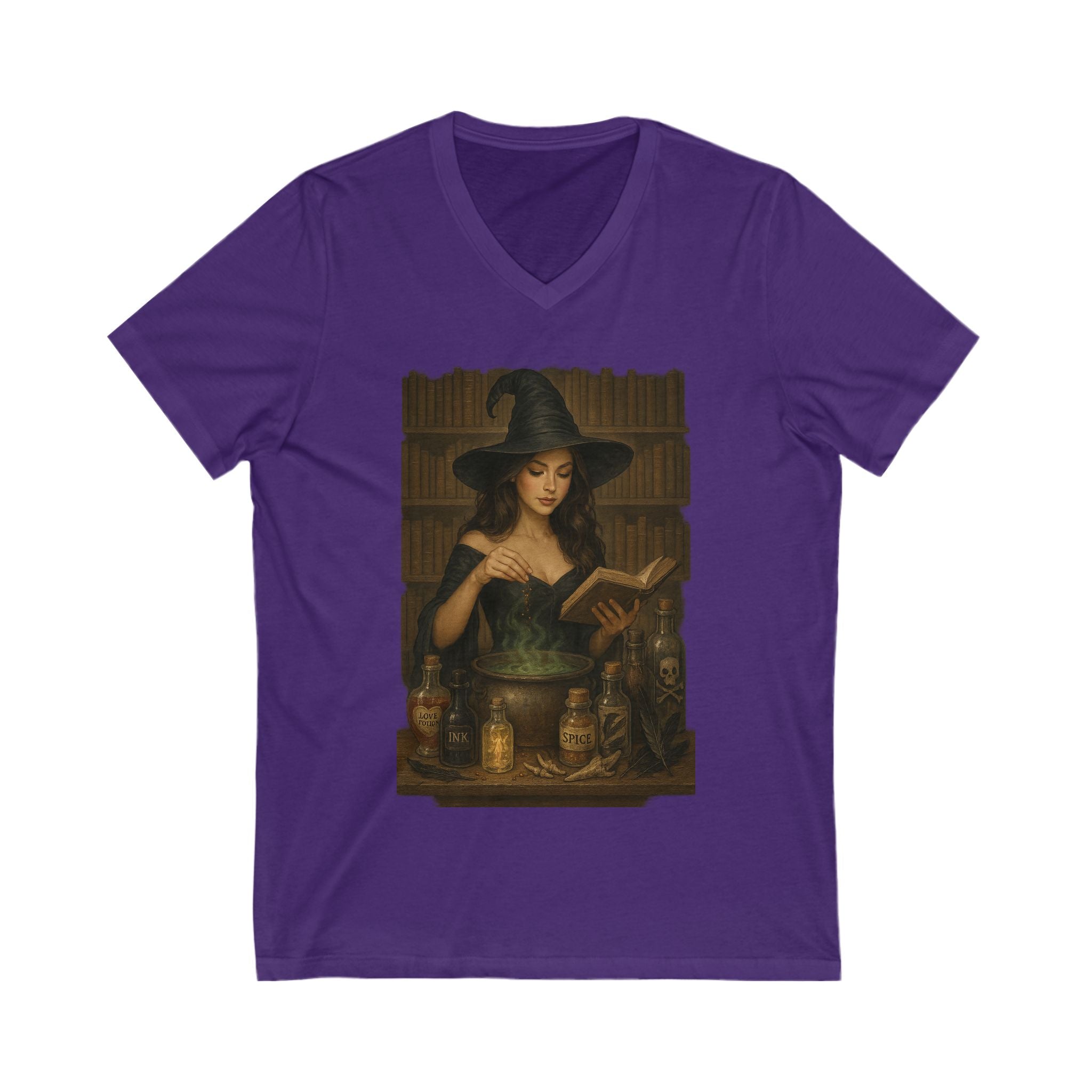 Witchy V-Neck Tee | Spellbinding Witch Shirt, Magical Gift, Halloween Outfit, Dark Romance Book, Book Lover Top