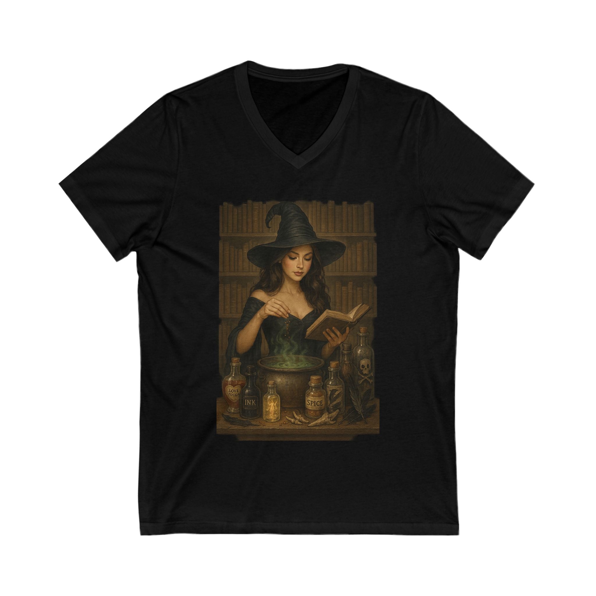 Witchy V-Neck Tee | Spellbinding Witch Shirt, Magical Gift, Halloween Outfit, Dark Romance Book, Book Lover Top