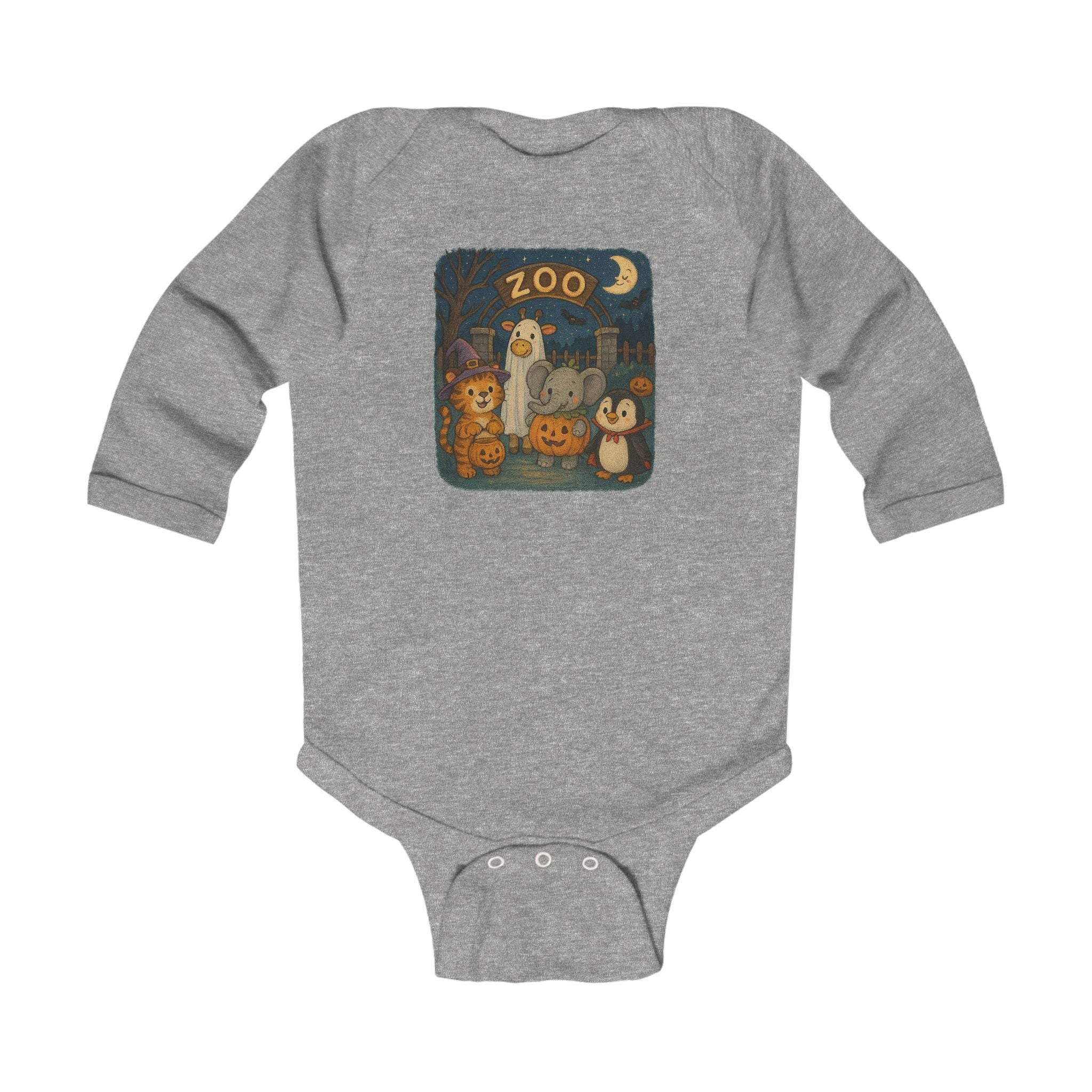 Zoo-Themed Infant Long Sleeve Bodysuit, Cute Newborn Halloween Outfit, Gifts for Baby Shower