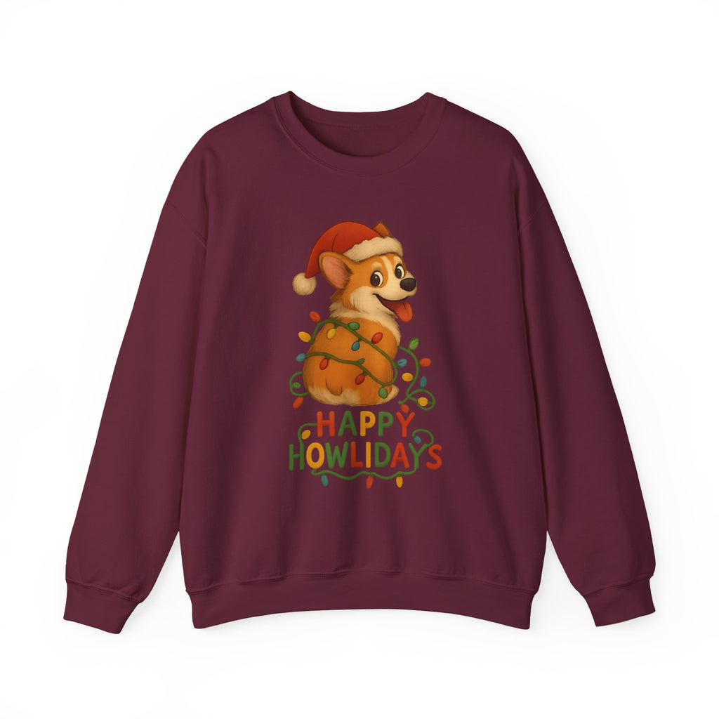 Happy Howlidaze Corgi Dog Christmas Crewneck Sweatshirt