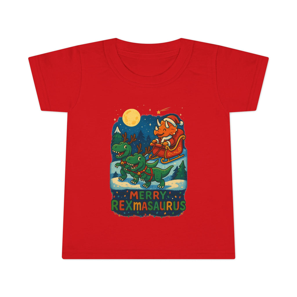 Merry Rexmasaurus Toddler T-Shirt Santa Dinosaur Reindeer Christmas Tee